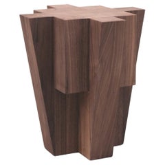 Contemporary Side Table in Walnut, Bunker by Arno Declercq