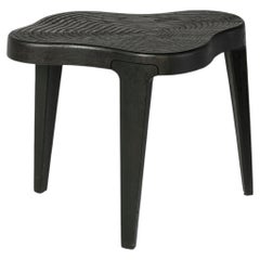 Contemporary Side Table 'Isola', by LINTELOO, 61-40 Anthracite Oak w/ rings