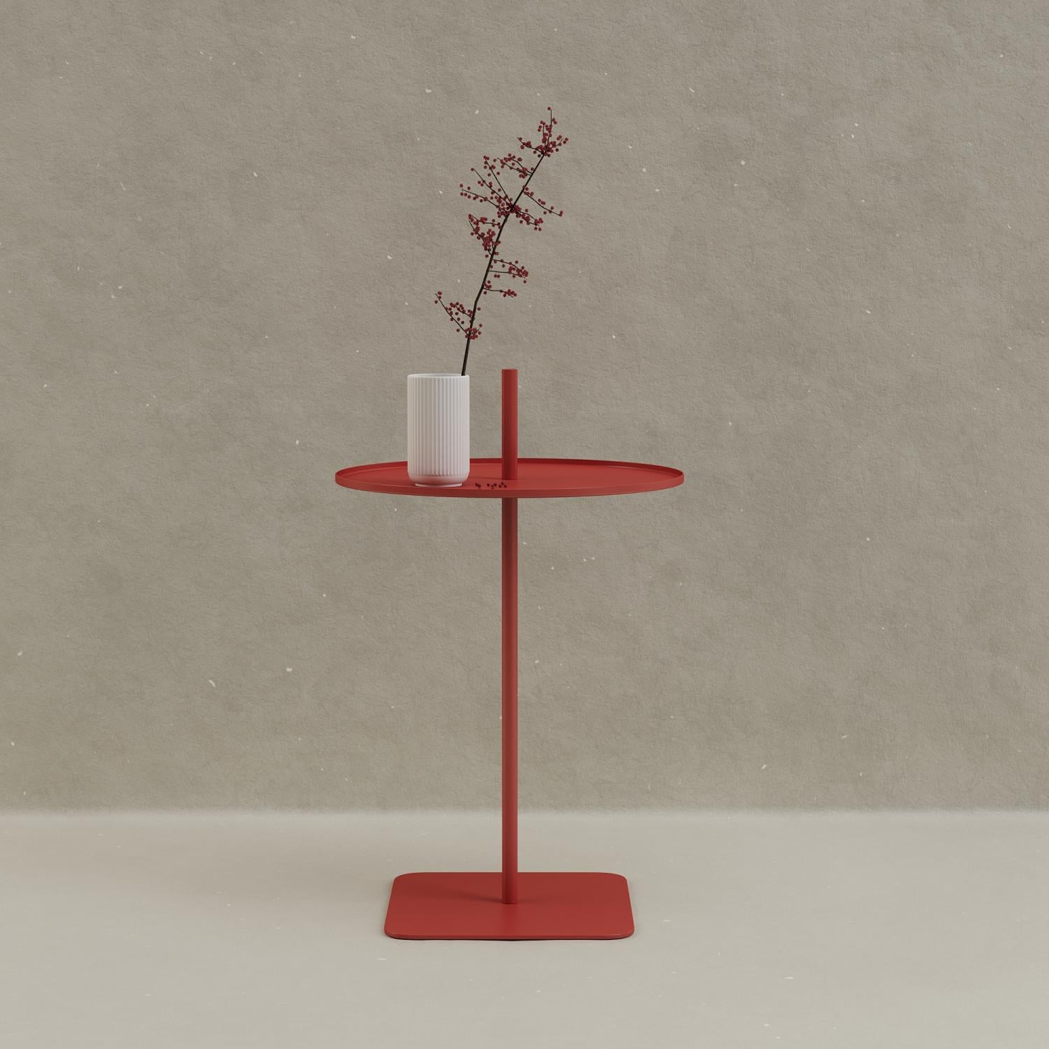 Contemporary Side Table 'Lily 01' (Red) by Oitoproducts In New Condition For Sale In Paris, IDF