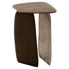 Contemporary Side Table Morfa Nº 01 with Dark Patina by Lucas Recchia, 2023