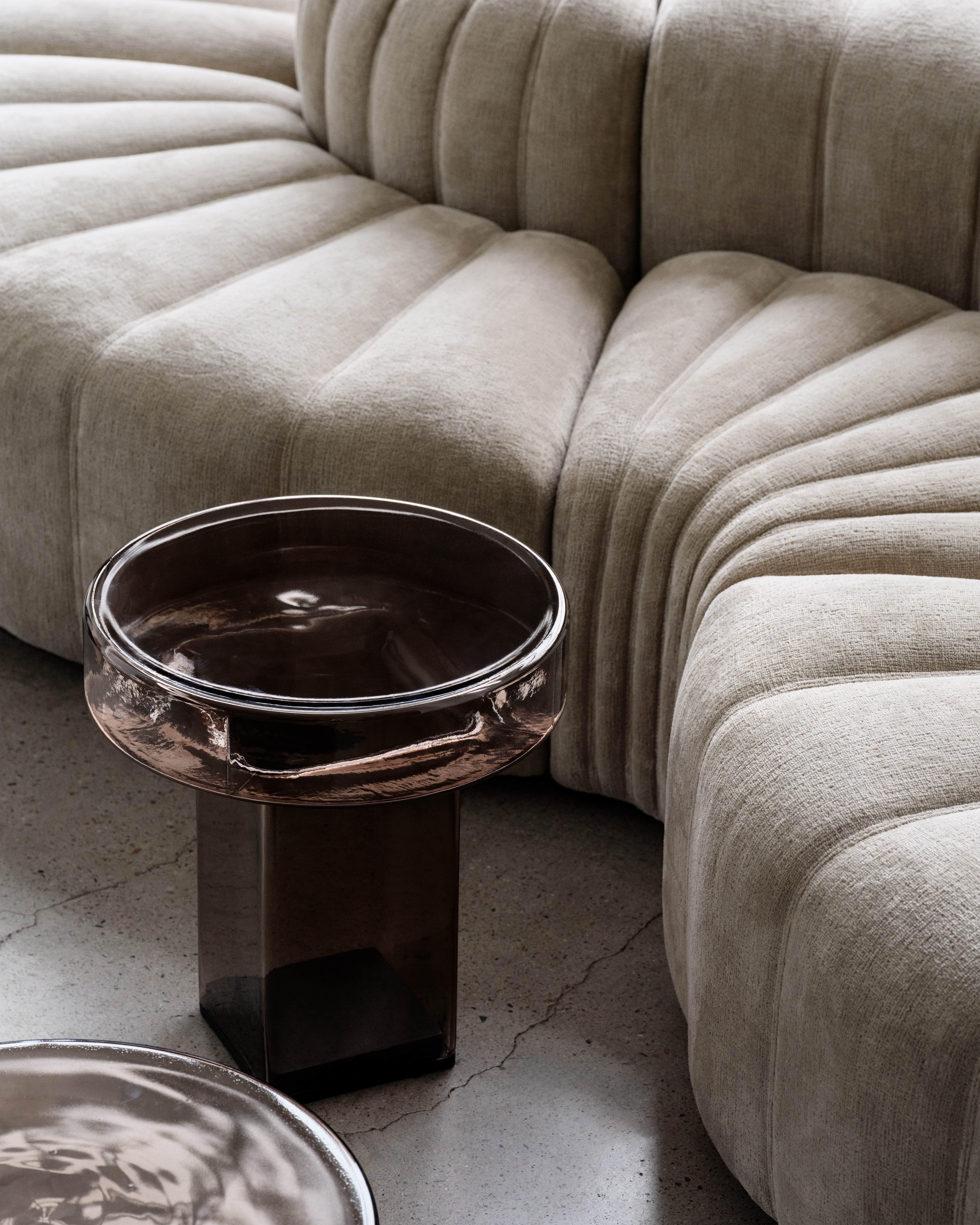 Contemporary Side Table 'Naked' by Norr11, Amber Glass For Sale 5