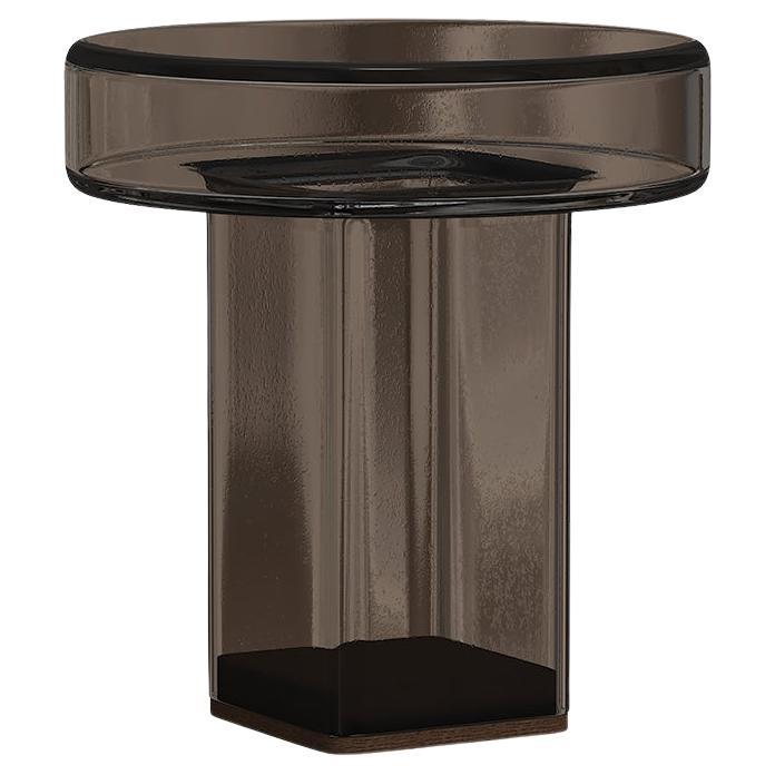 Contemporary Side Table 'Naked' by Norr11, Smoke Glass For Sale