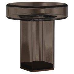 Contemporary Side Table 'Naked' by Norr11, Smoke Glass