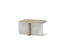 Tavolino contemporaneo “Offset” di LINTELOO, 90-60, rovere e marmo