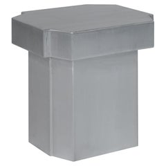Contemporary Side Table or Stool 'Funki' 02, Brushed Aluminum by Louise Roe