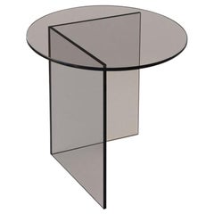 Contemporary Side Table 'Pond' Bronze Glass