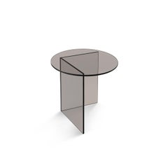 Contemporary Side Table 'Pond' Grey Glass