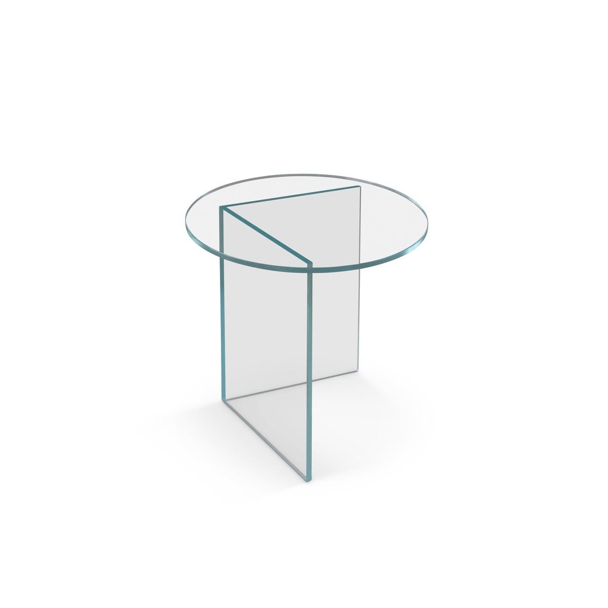 Organique Table d'appoint contemporaine « bassin » en verre gris en vente