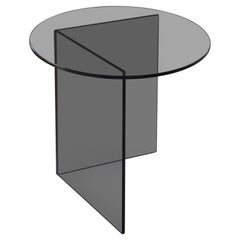 Contemporary Side Table 'Pond' Grey Glass