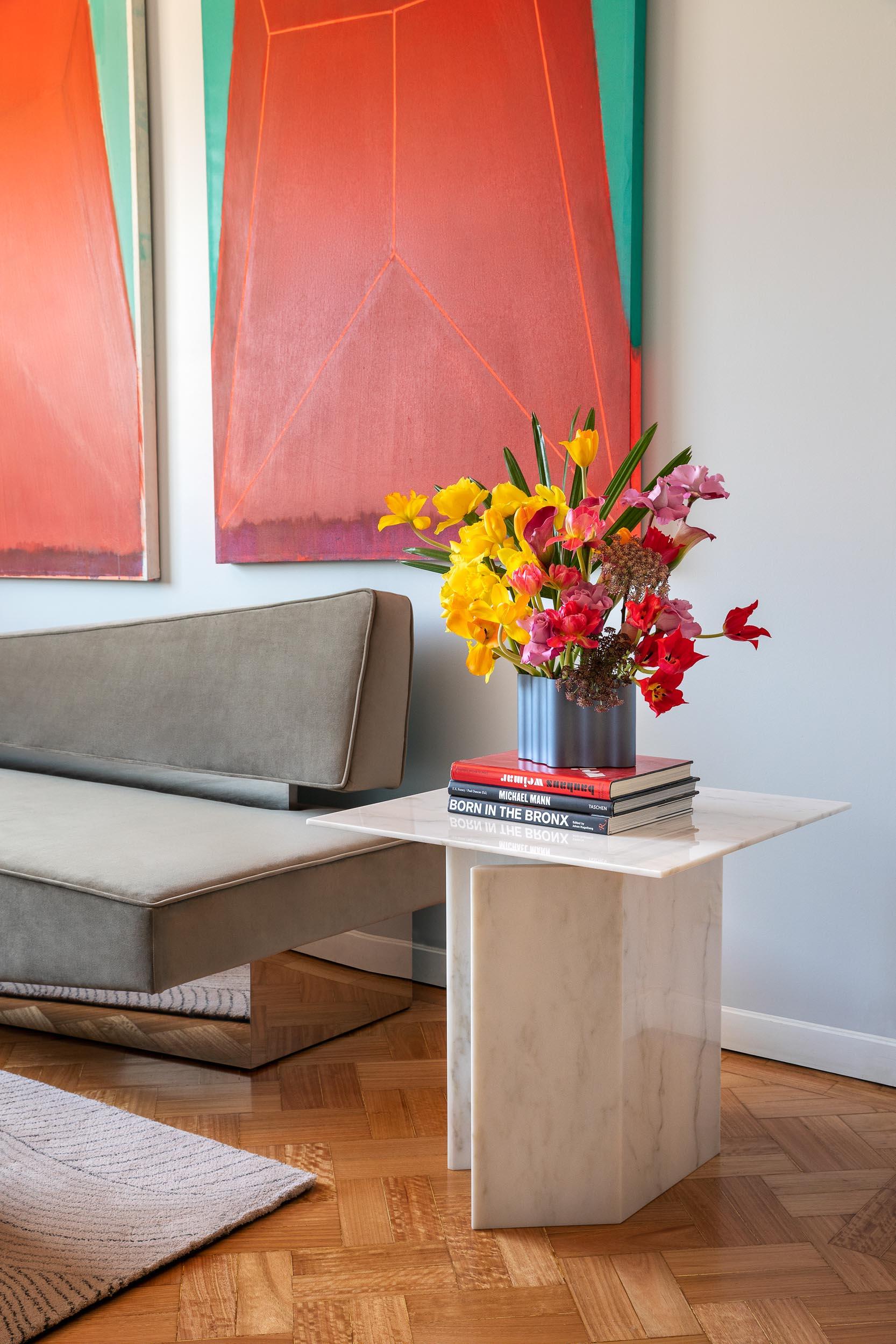 Contemporary Side Table 'Theorem' by Marta Delgado, White Marble In New Condition For Sale In Paris, FR