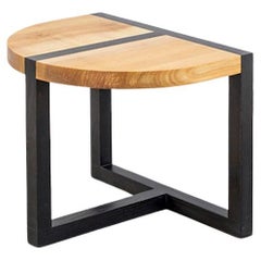 Contemporary Side Table TRN 2, Black and natural wood, Ash wood