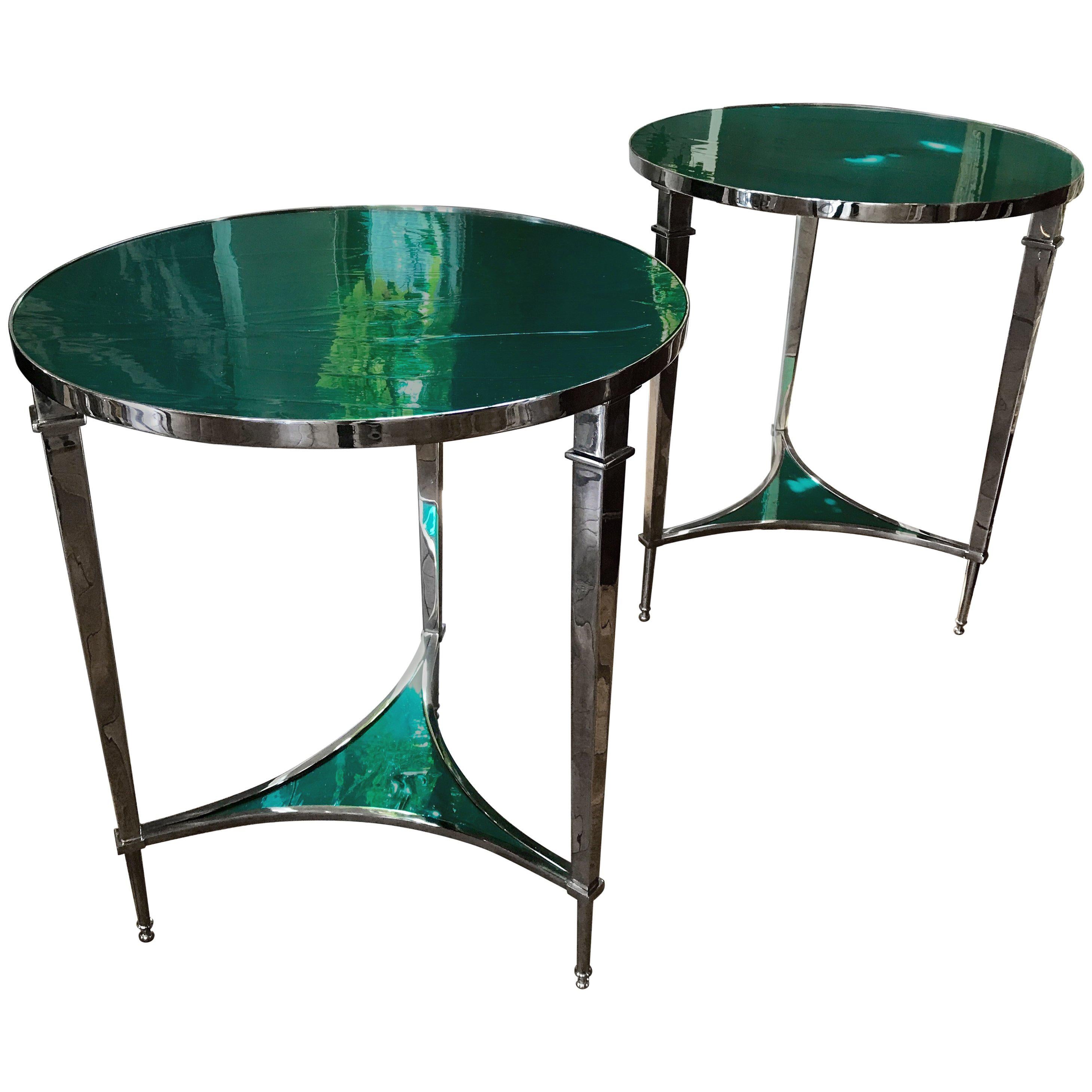 Glass Top Side Tables For Sale