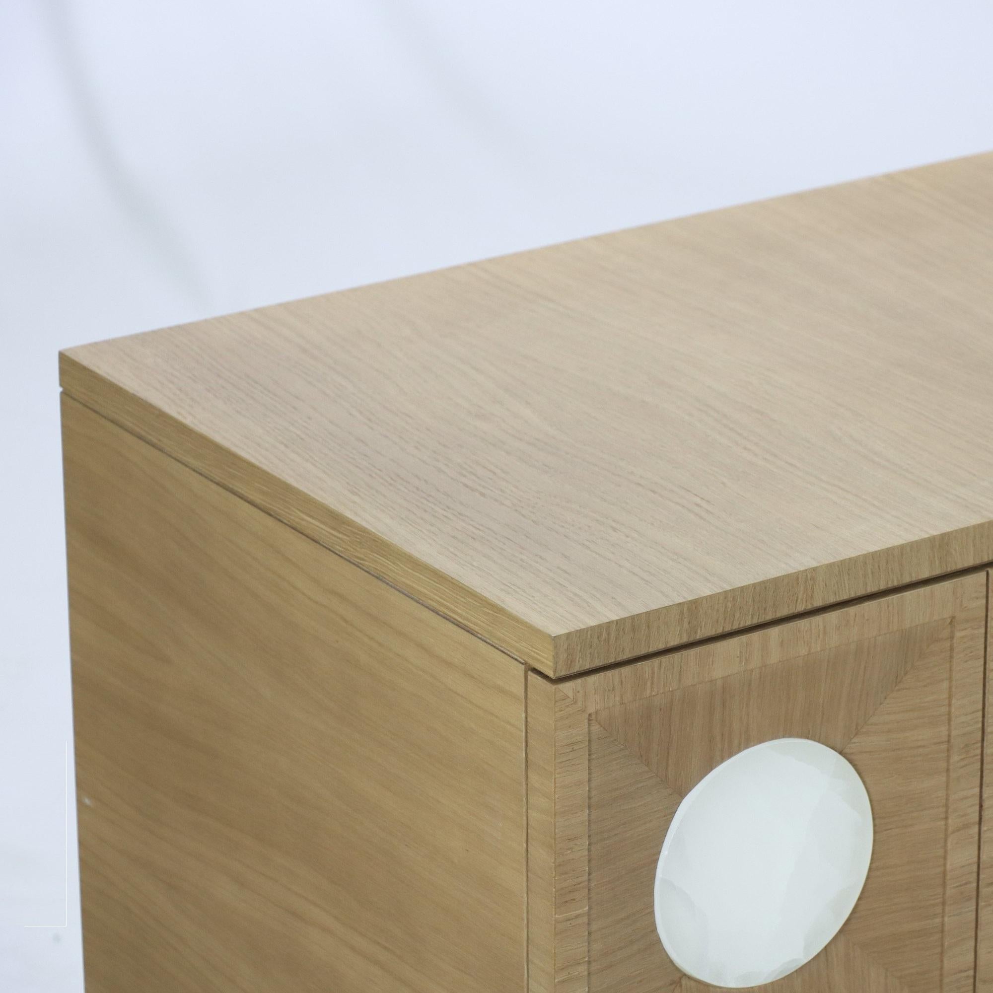 Contemporary Sideboard Crafted from Limed Oak with Selenite Inlay By José Castro For Sale 4