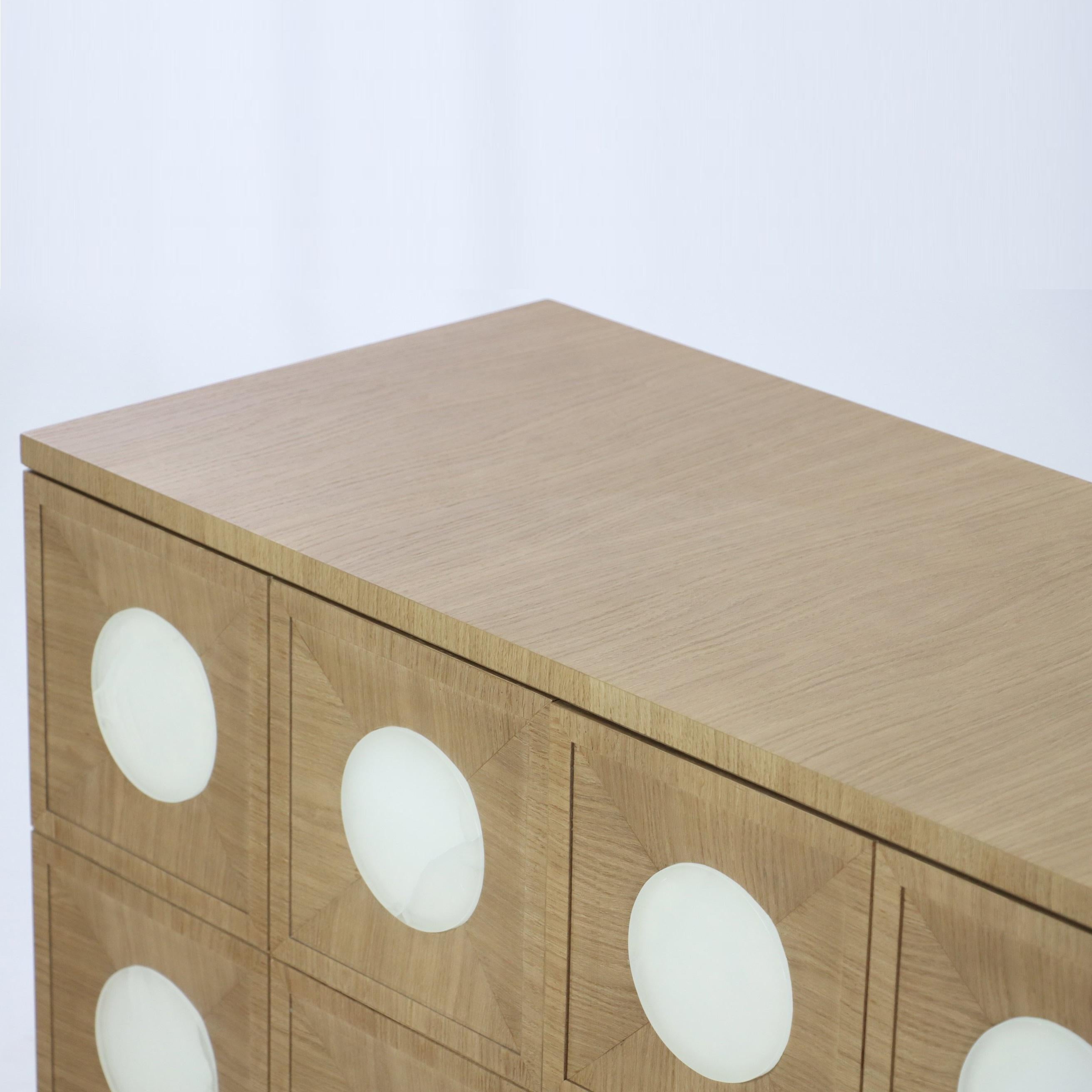 Contemporary Sideboard Crafted from Limed Oak with Selenite Inlay By José Castro For Sale 5