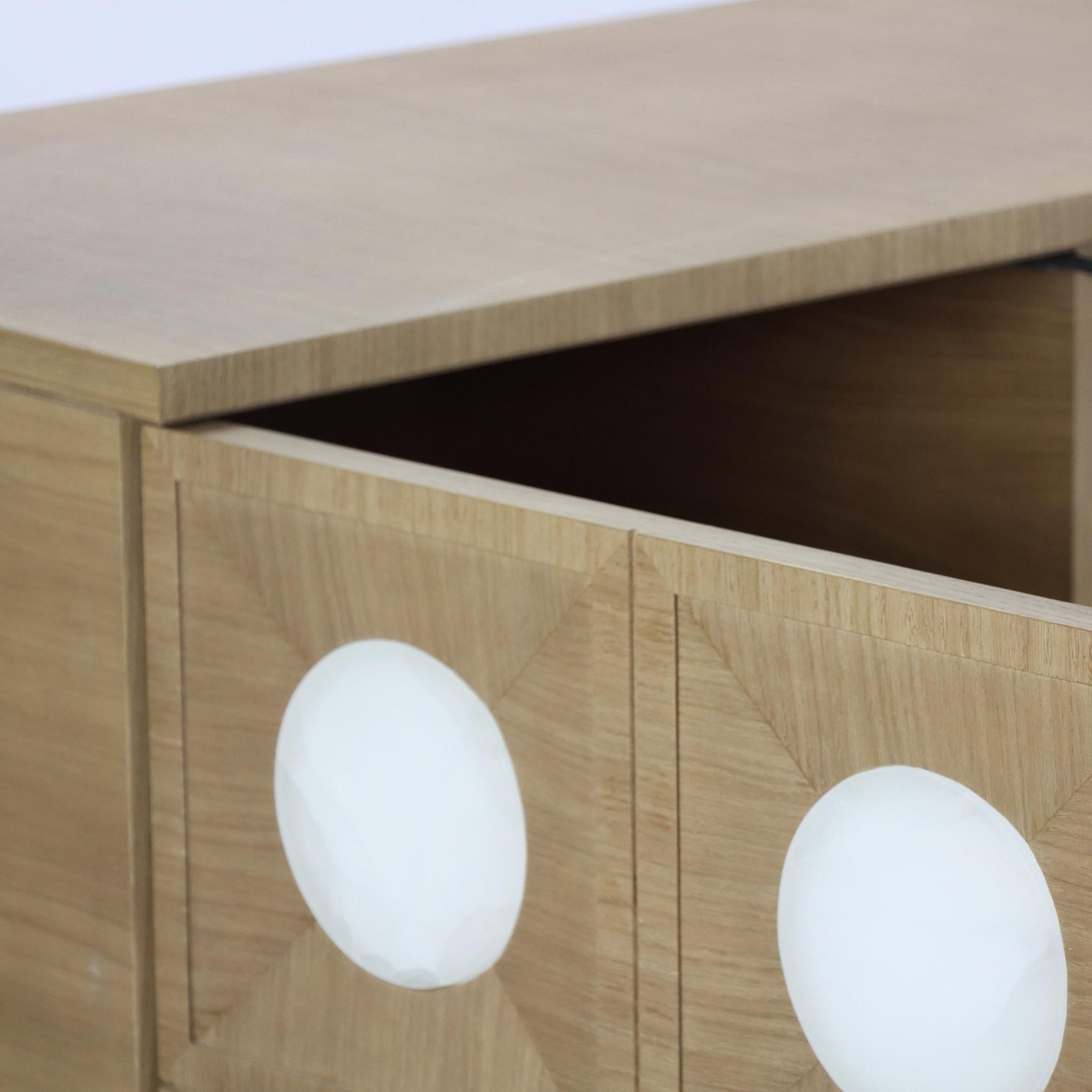 Contemporary Sideboard Crafted from Limed Oak with Selenite Inlay By José Castro For Sale 6