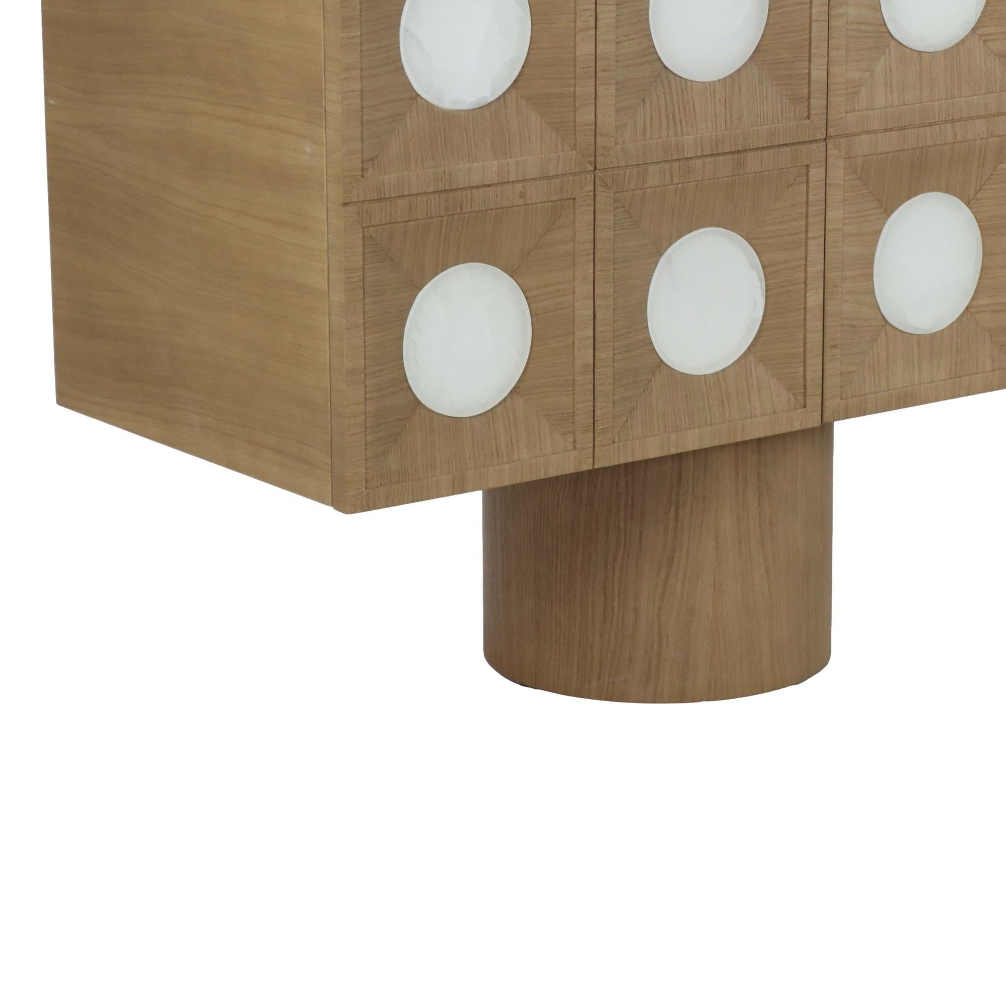 Contemporary Sideboard Crafted from Limed Oak with Selenite Inlay By José Castro For Sale 7