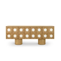 Contemporary Sideboard Crafted from Limed Oak with Selenite Inlay By José Castro
