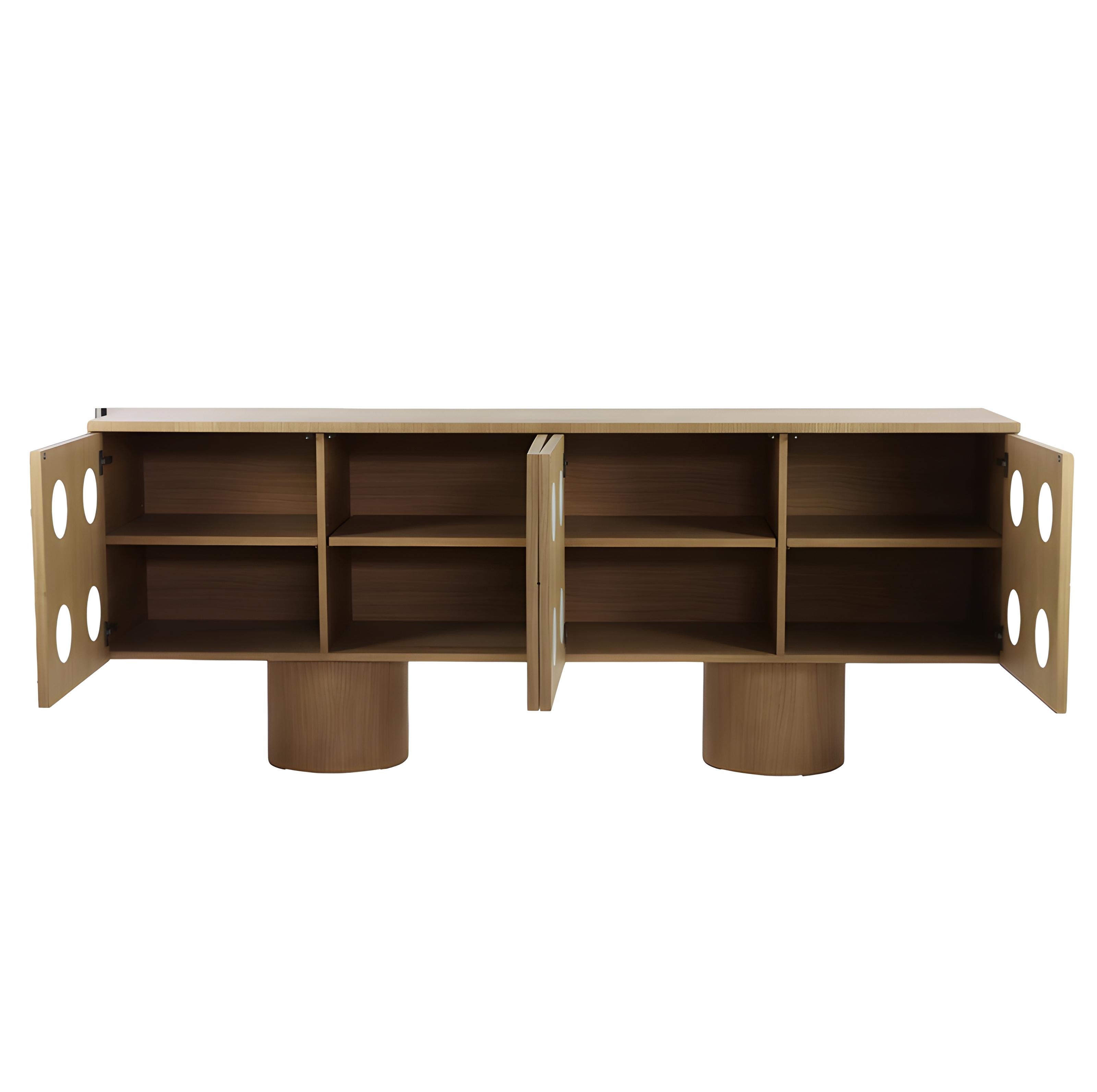 Portuguese Contemporary Sideboard Crafted from Limed Oak with Selenite Inlay By José Castro For Sale