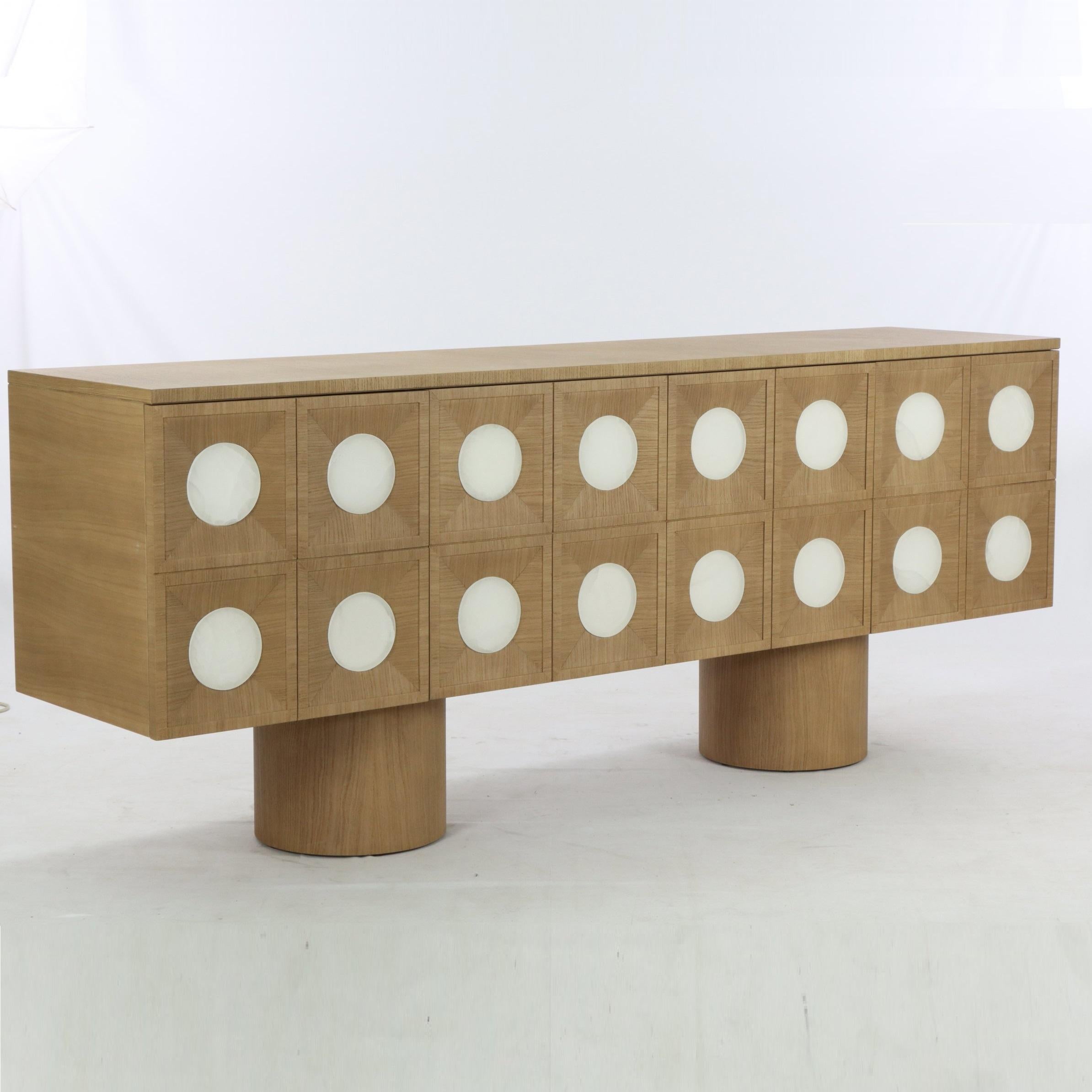 Contemporary Sideboard Crafted from Limed Oak with Selenite Inlay By José Castro For Sale 3