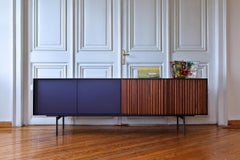 Contemporary Sideboard in American Walnut & Purple Lacquer