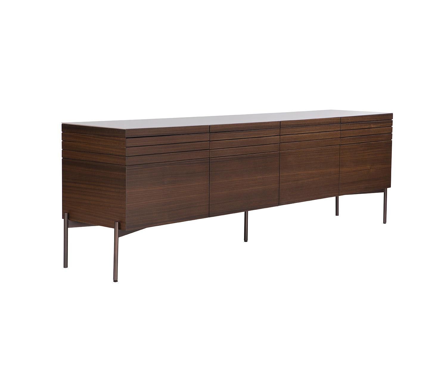 Contemporary Sideboard In Walnut. For Sale 3