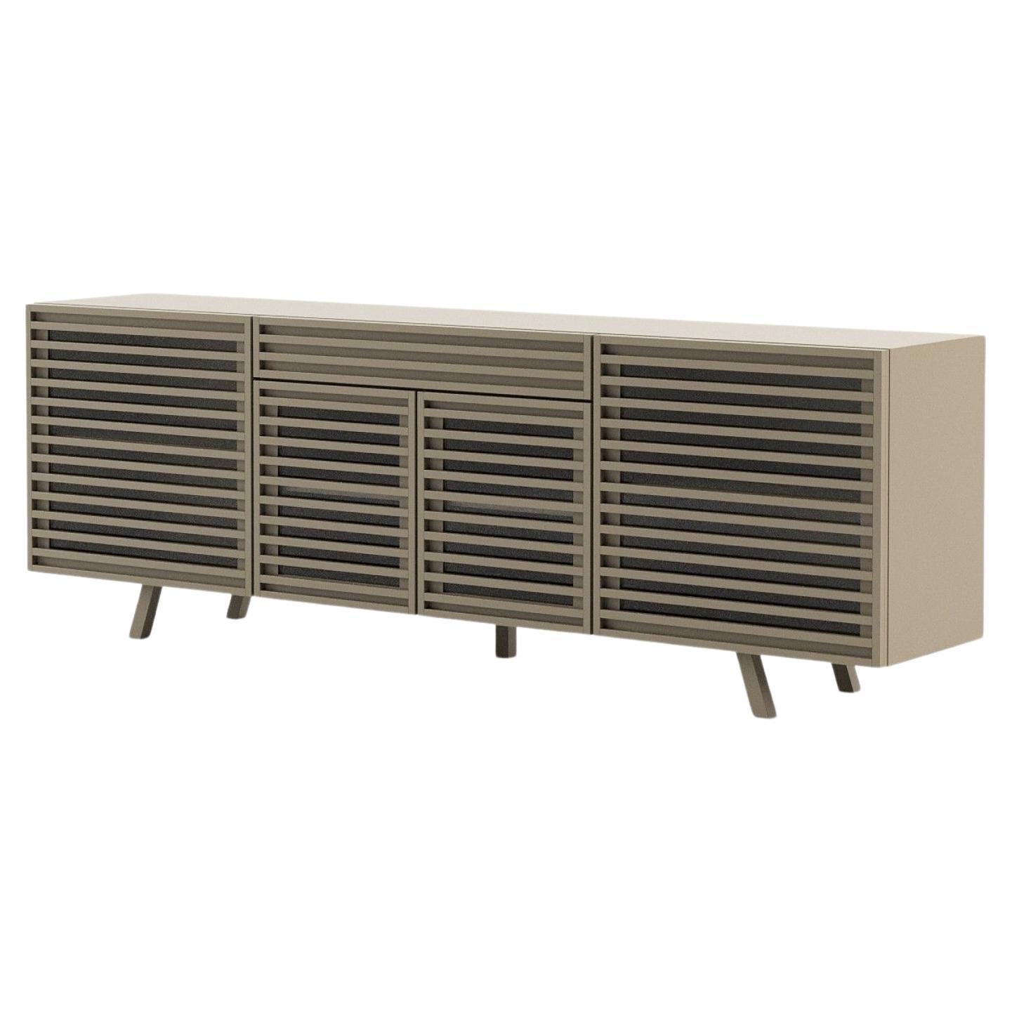 Contemporary Sideboard Lacquered in Greige Matte