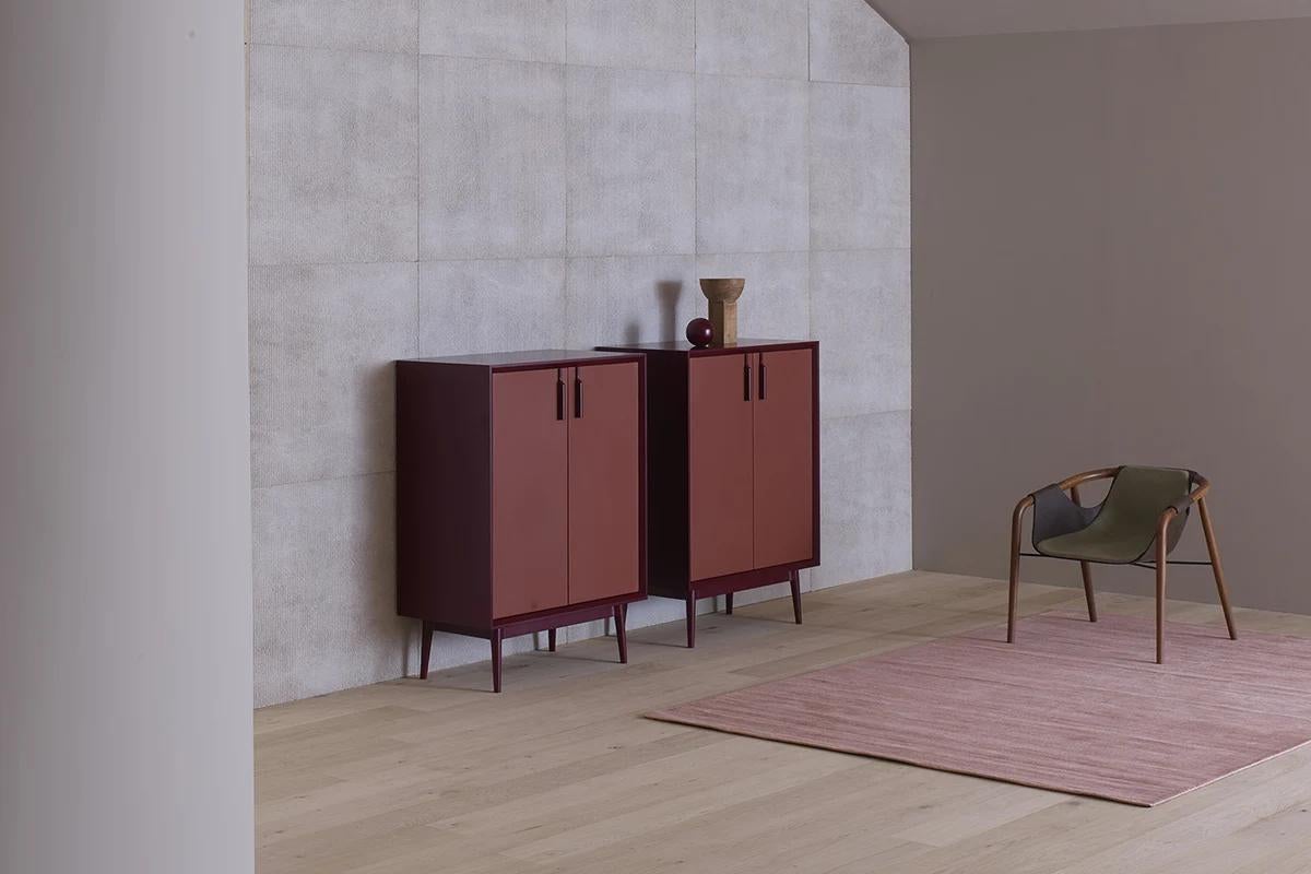 Buffet contemporain 'THEO' Wood Wood et Leather en vente 1