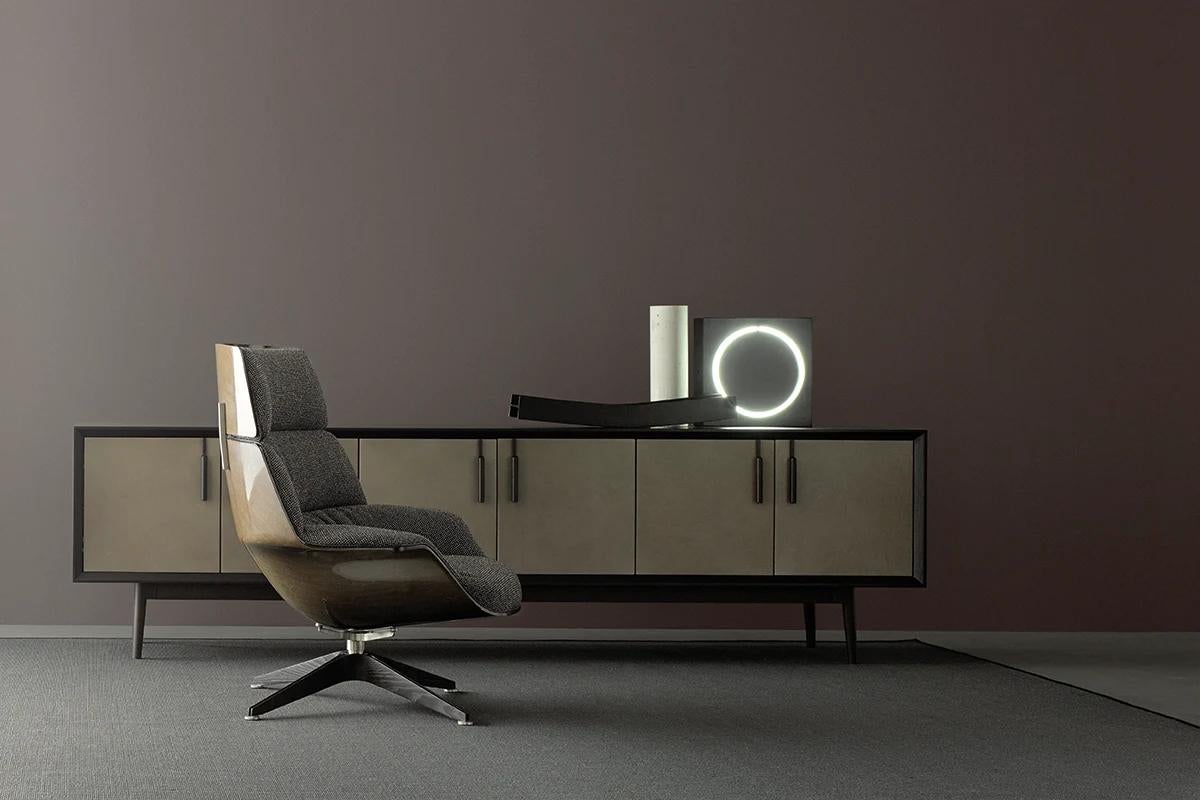 Buffet contemporain 'THEO' Wood Wood et Leather en vente 2