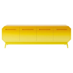 Contemporary Sideboard With Gradient Lacquer In Yellow