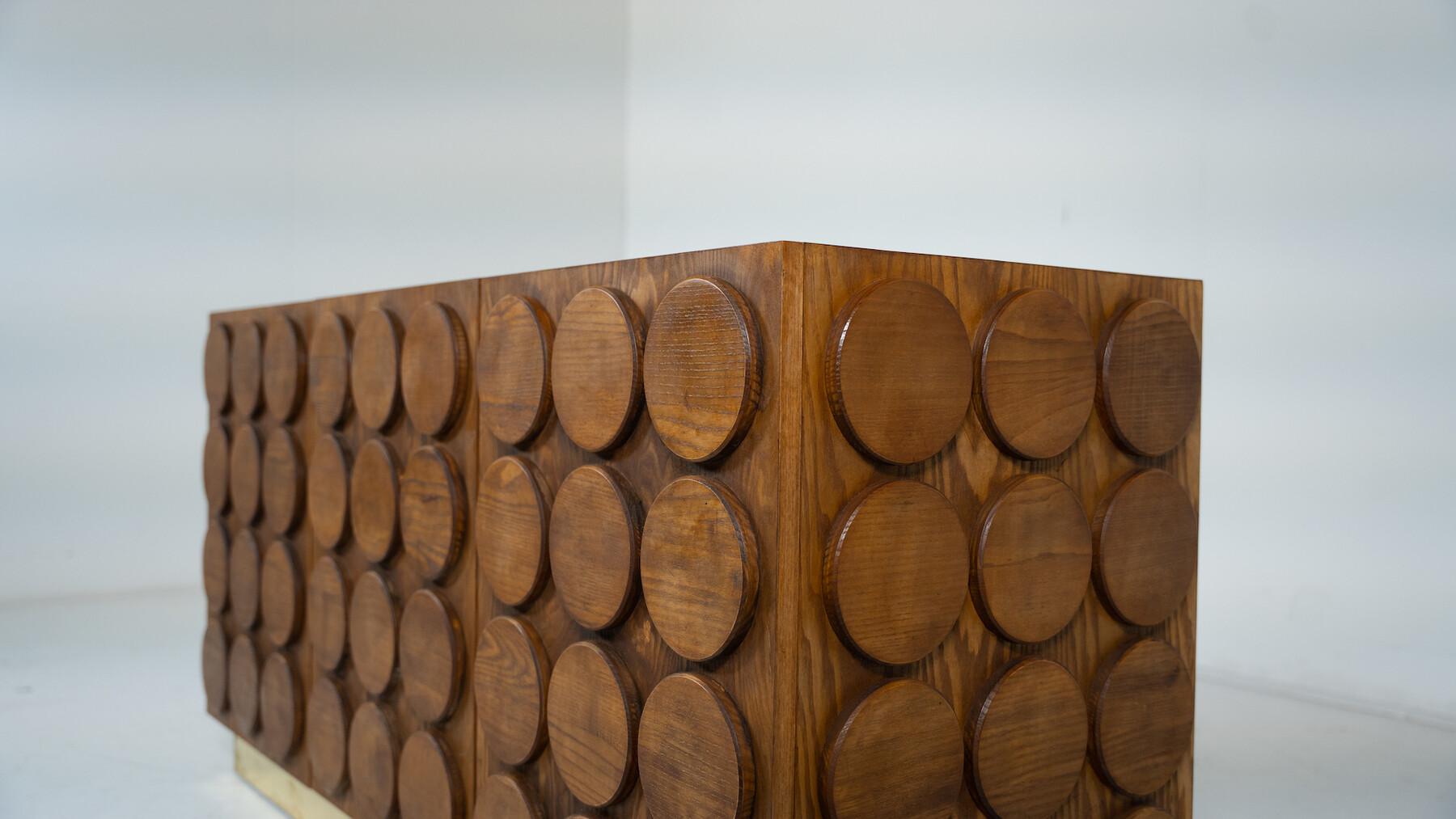 Contemporary Sideboard, Wood and Brass, Italy For Sale 2