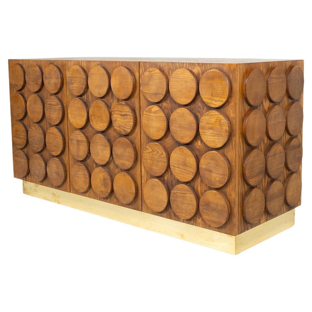 Credenza Contemporary, legno e ottone, Italia