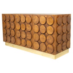 Credenza Contemporary, legno e ottone, Italia