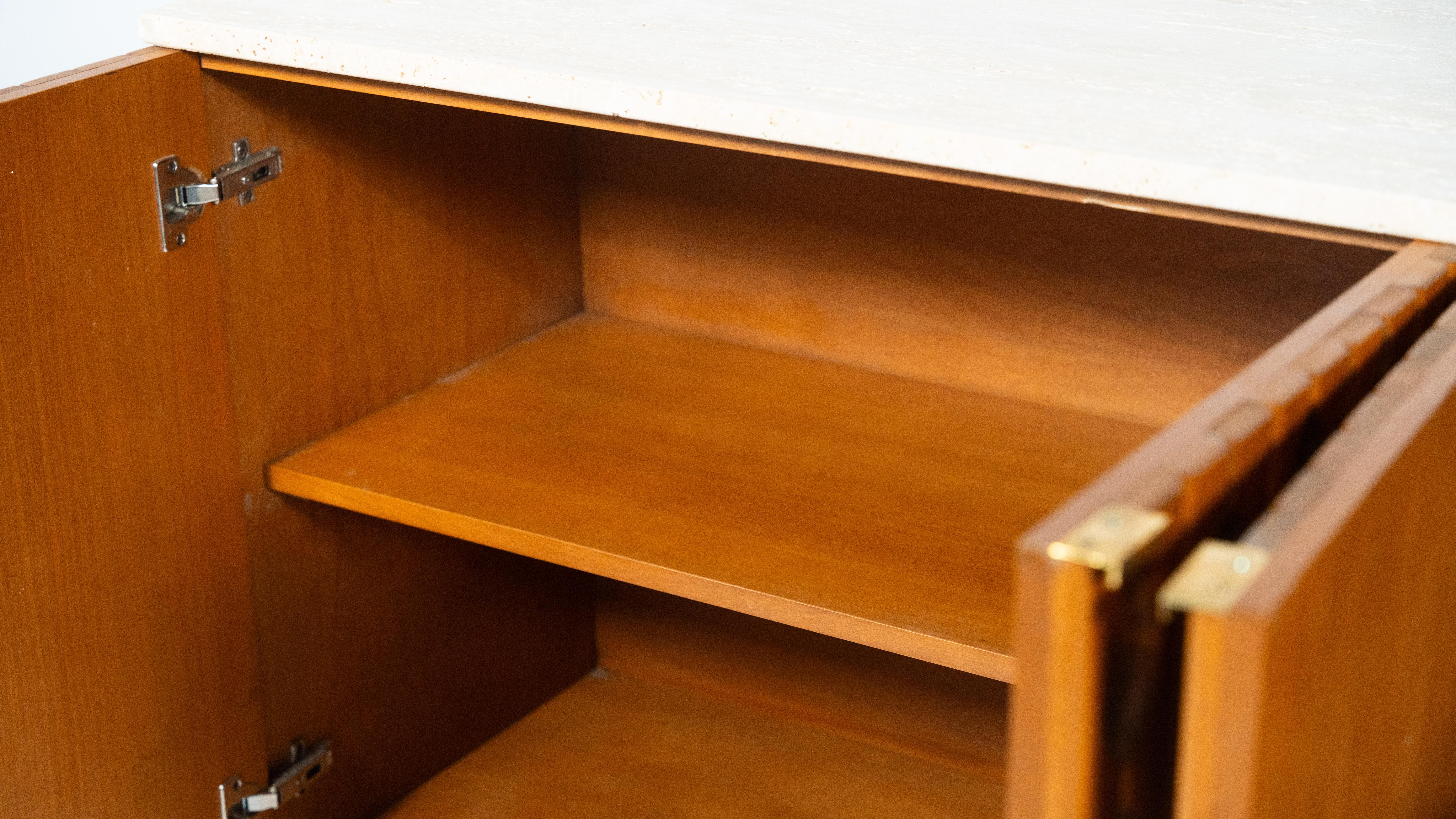 Zeitgenössisches Sideboard, Holz und Travertin , Italien im Angebot 7