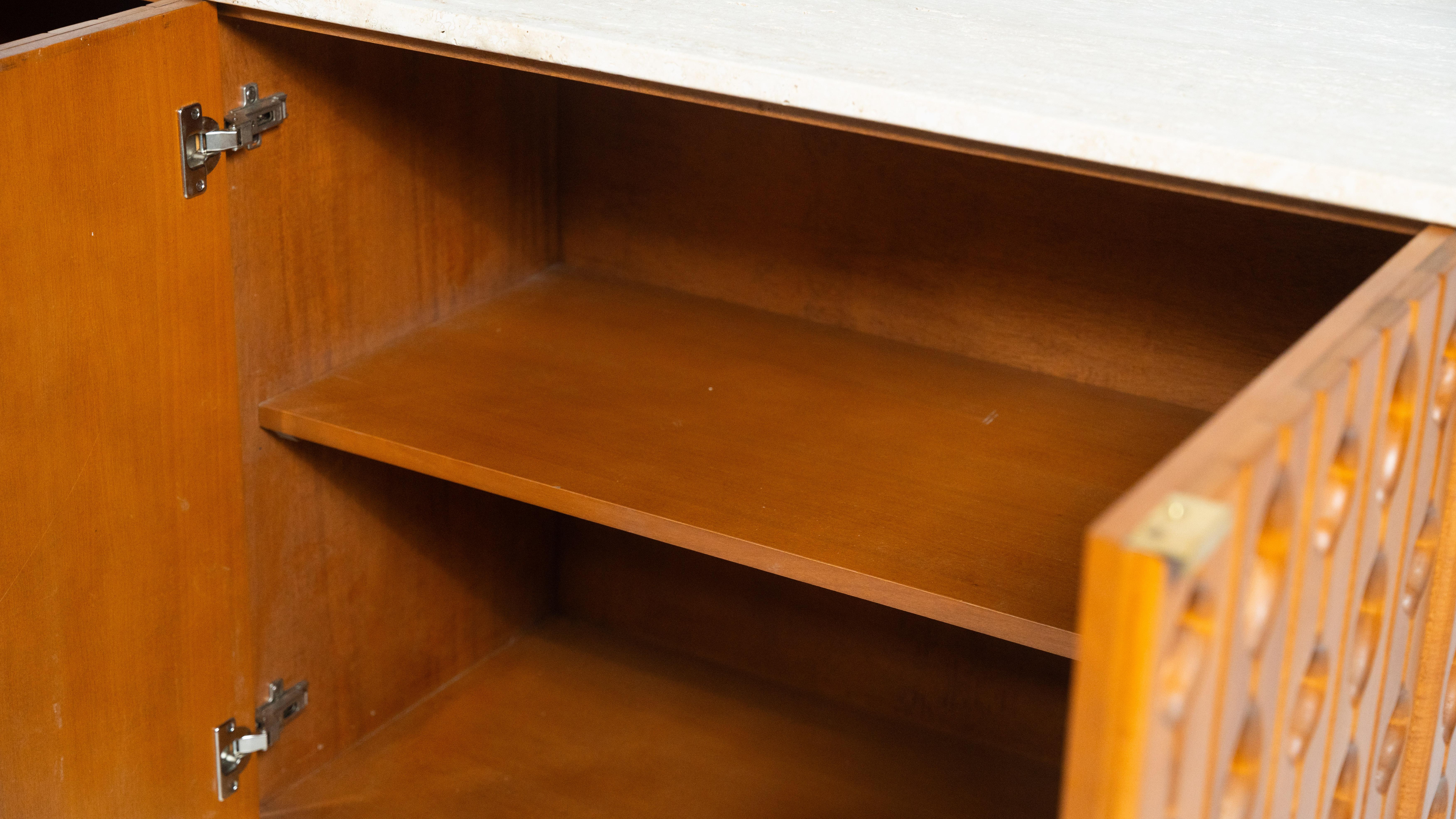 Zeitgenössisches Sideboard, Holz und Travertin , Italien im Angebot 9