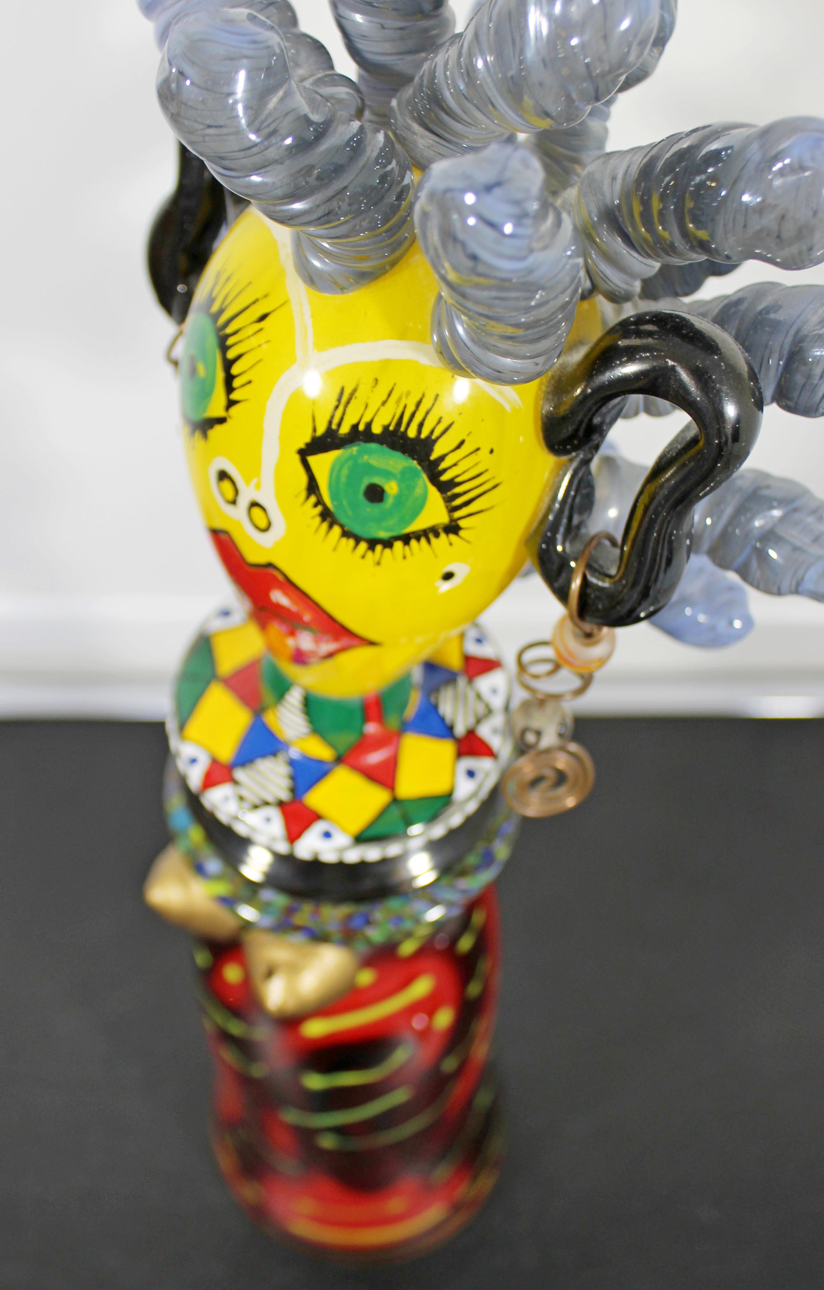 Contemporary Signed Gavin Heath Glass Art Doll Female Table Sculpture, 1990s 1