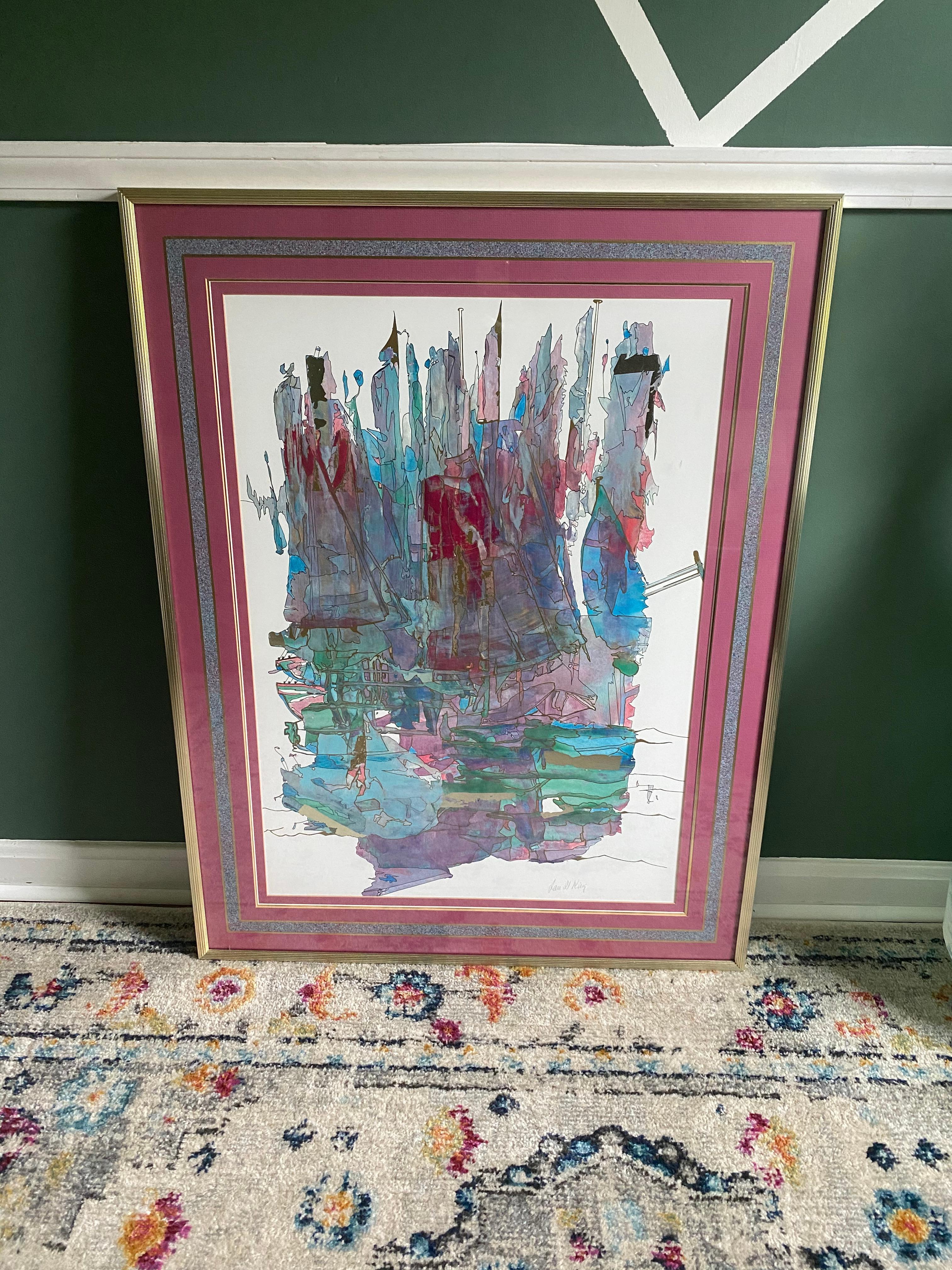 Collage abstrait contemporain signé Jan Il Yang, encadré Bon état - En vente à Medina, OH