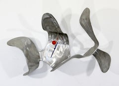 Sculpture murale abstraite contemporaine en métal signée John Krawczyk, années 1990