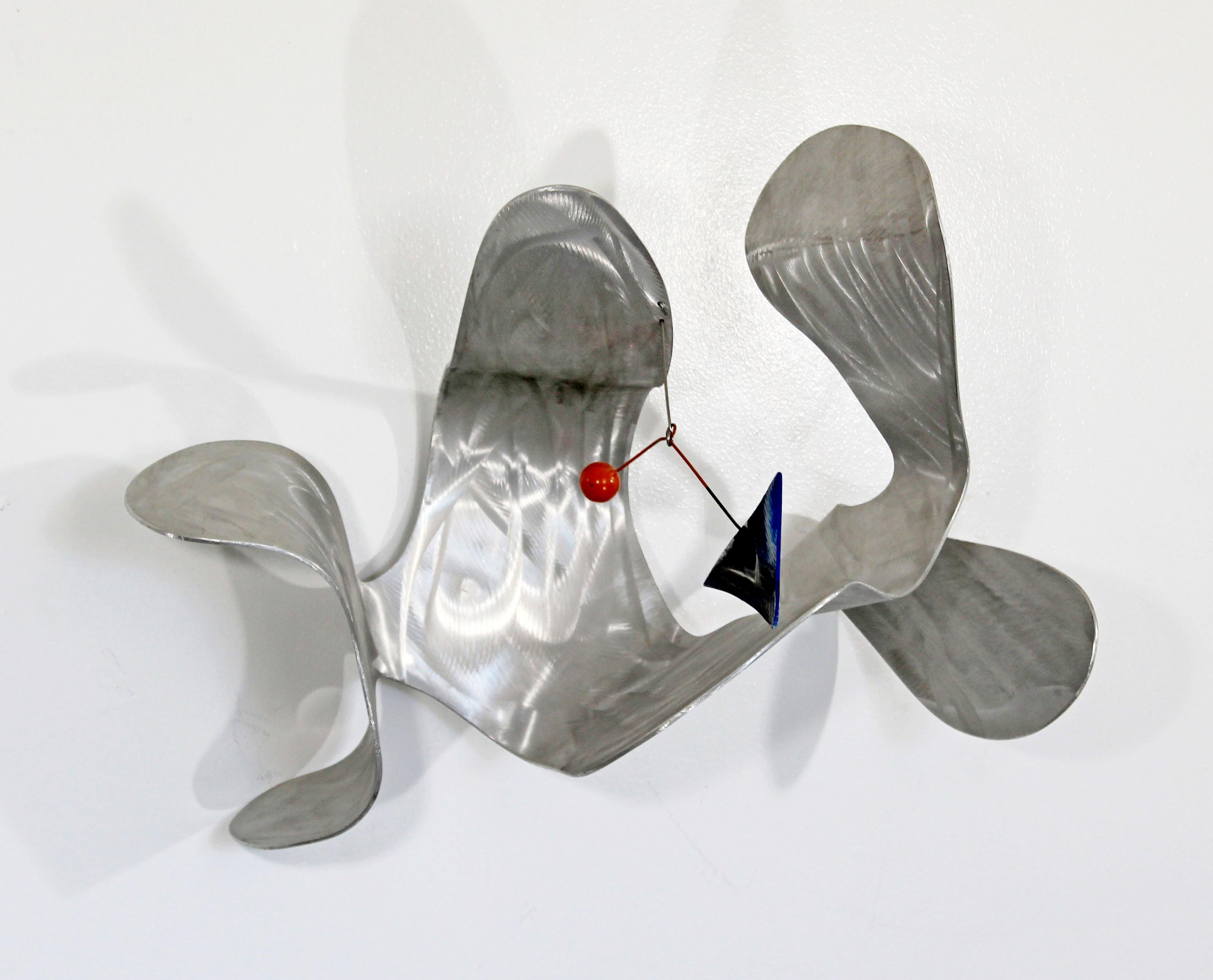 Contemporary Signed Metal Abstract Wall Sculpture Signed John Krawczyk, 1990s In Good Condition In Keego Harbor, MI