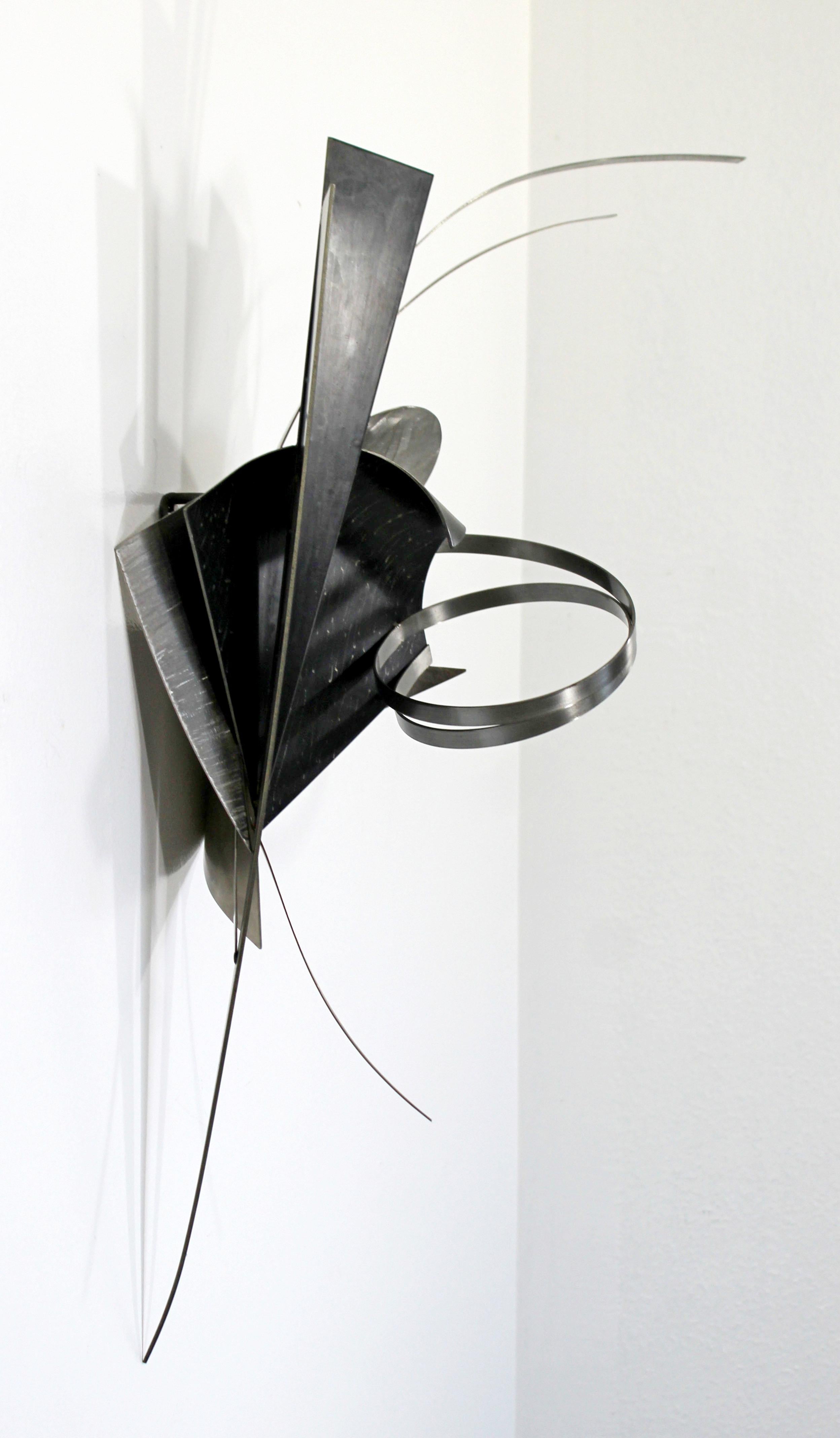 Late 20th Century Contemporary Signed Steel Metal Wall Sculpture Signed Christiane Martens, 1990s For Sale