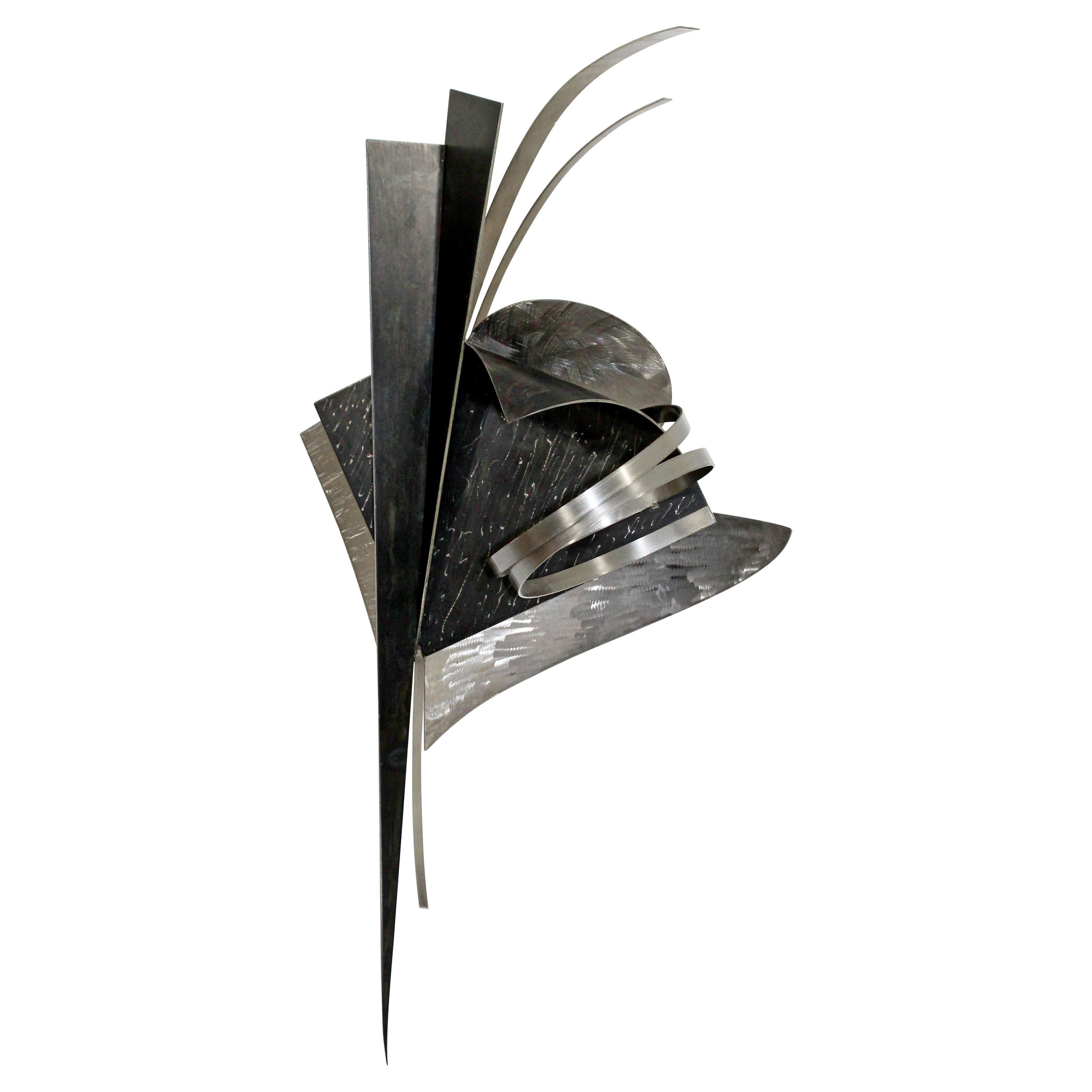 Contemporary Signed Steel Metal Wall Sculpture Signed Christiane Martens, 1990s