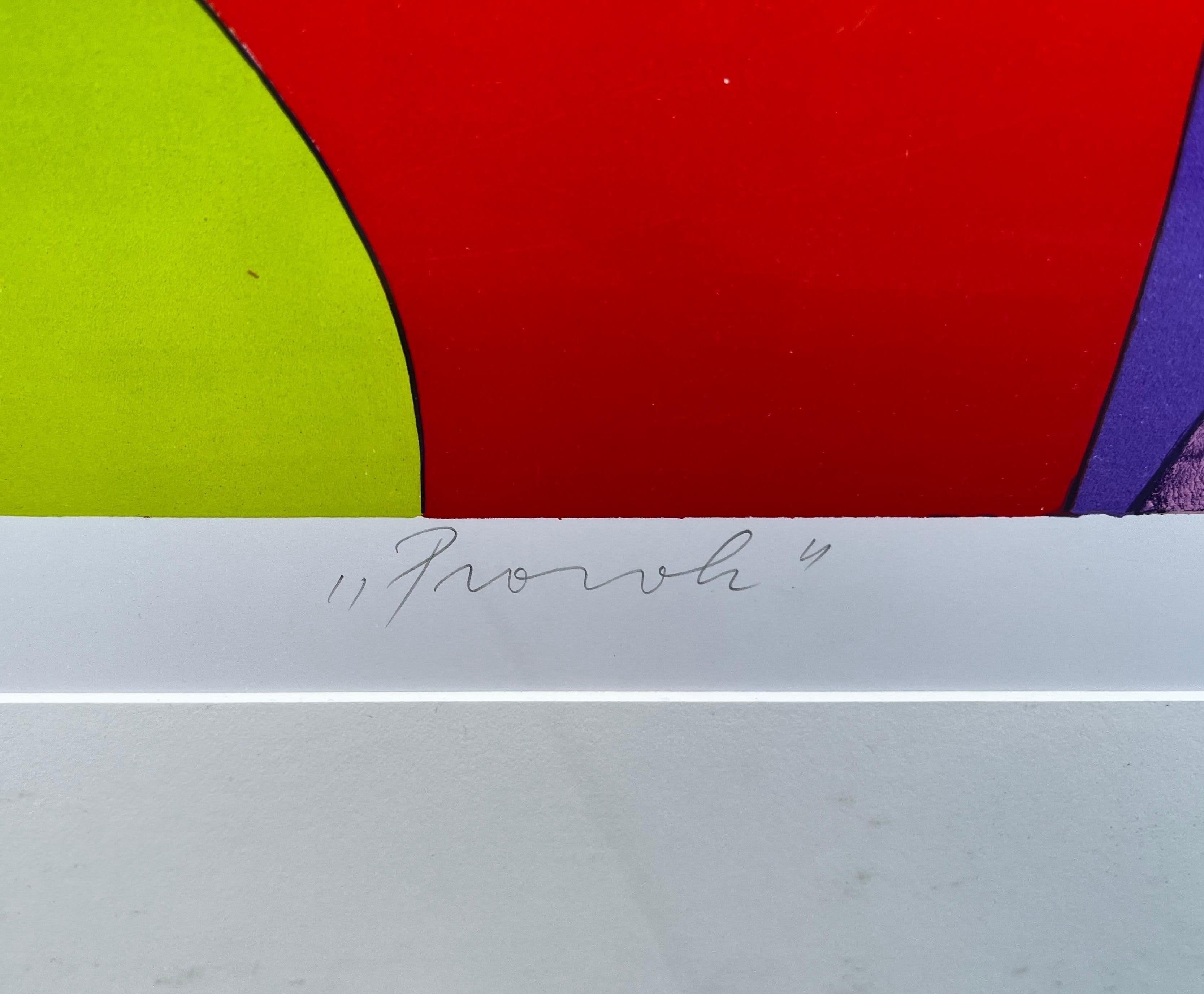 Zeitgenössische signierte sehr farbenfrohe abstrakte Lithographie  im Zustand „Gut“ im Angebot in Philadelphia, PA