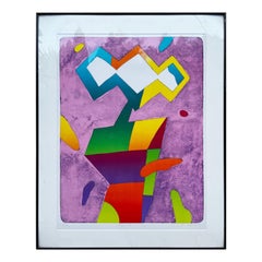 Contemporary Signed Very Colorful Abstract Lithograph