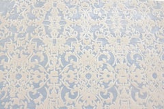 Tapis contemporain « Milano Raved » bleu aqua, en soie et laine, signé Jan Kath Design