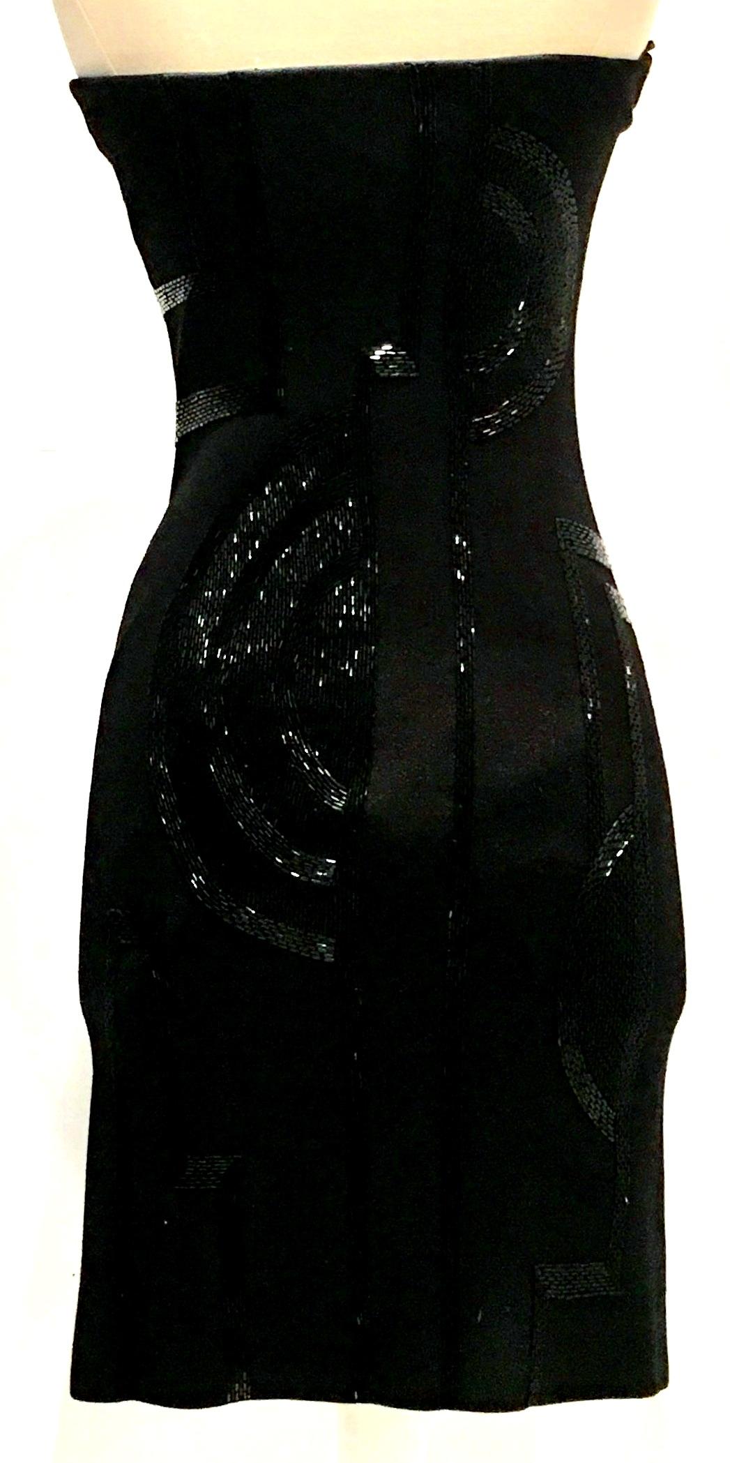 Women's Contemporary Silk Knit Beaded Strapless Cocktail Dress By, Ralph Lauren NWT For Sale