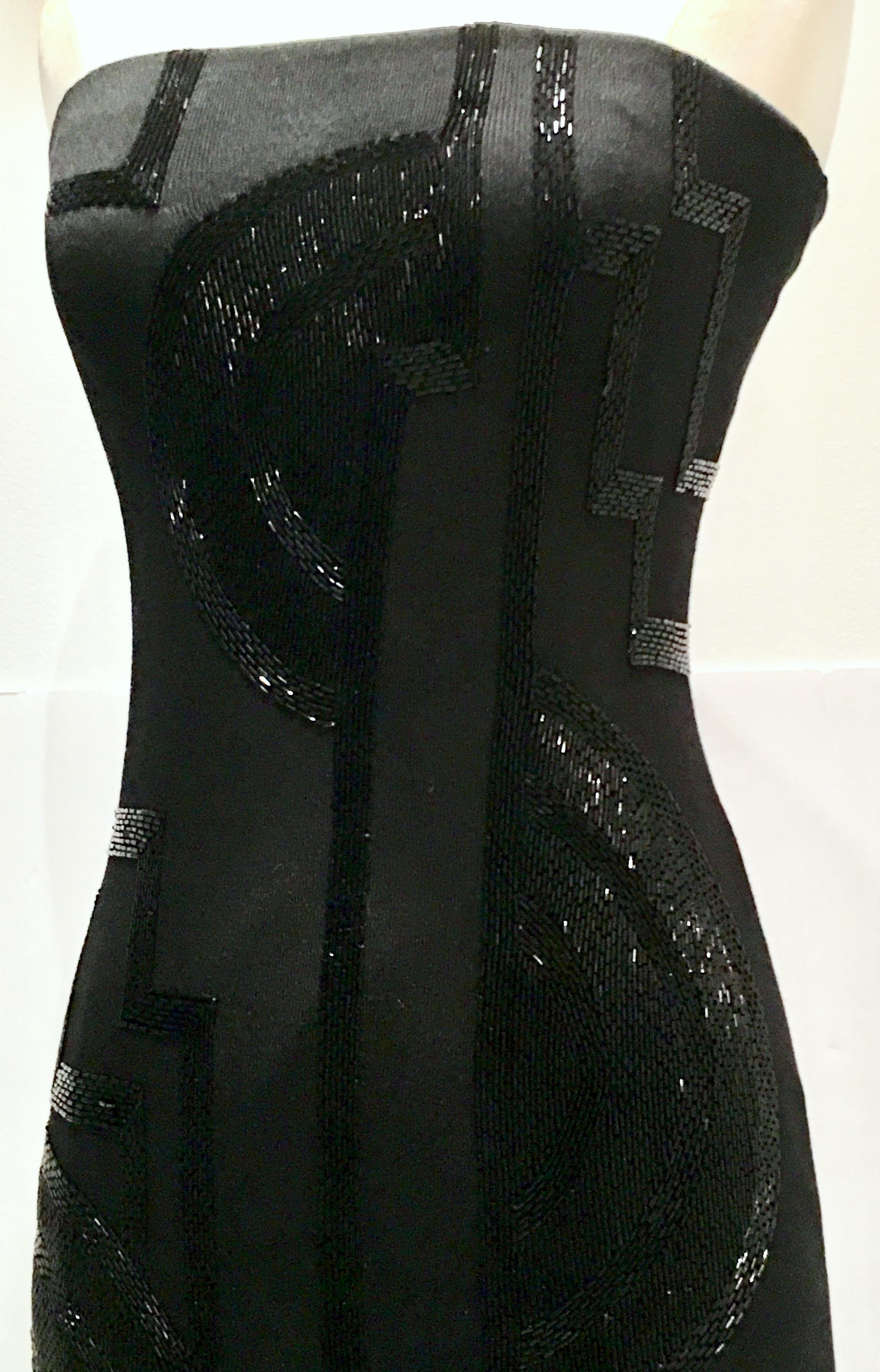 Contemporary Silk Knit Beaded Strapless Cocktail Dress By, Ralph Lauren NWT For Sale 2
