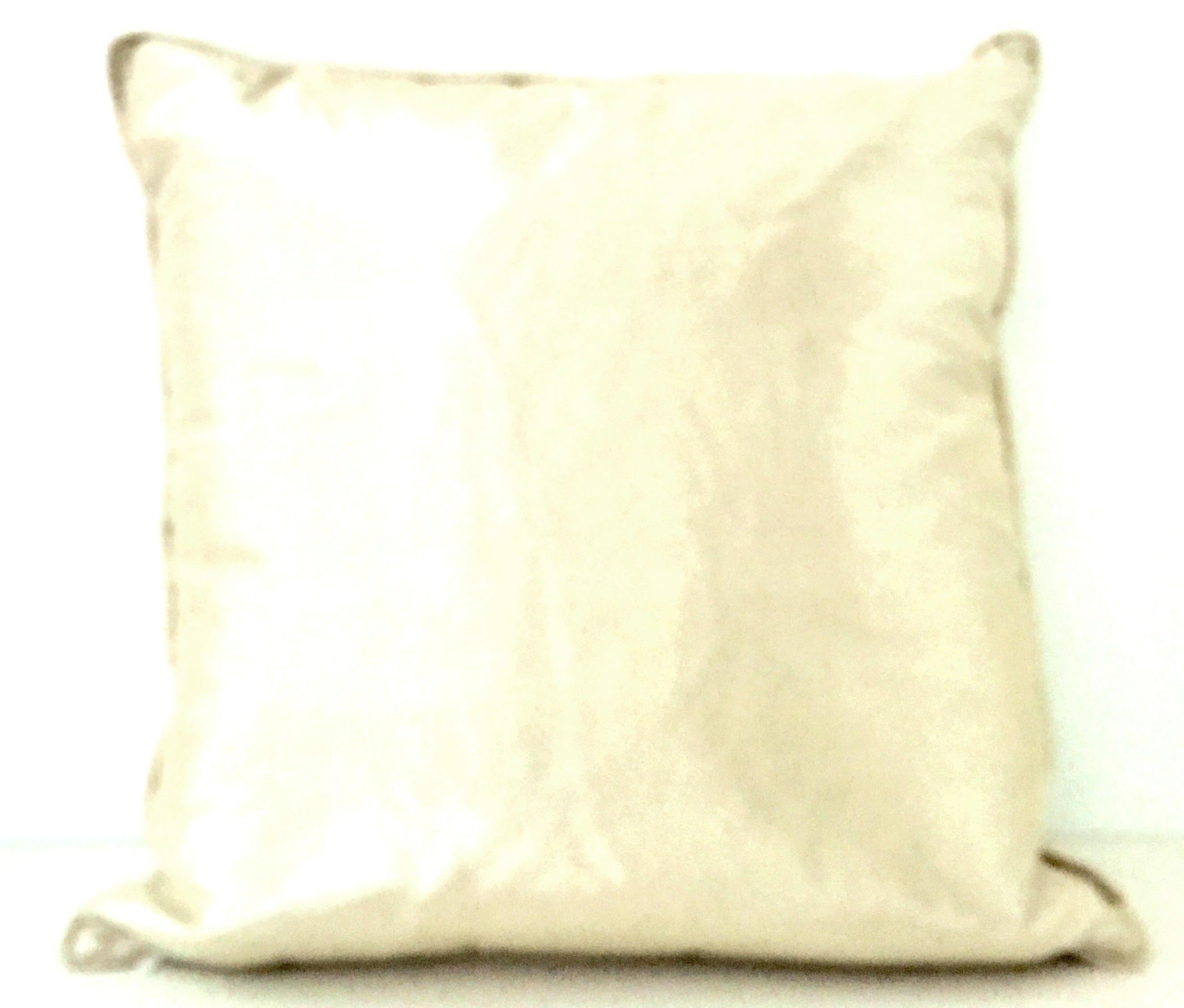 Contemporary Silk Paisley Crystal Adorned Pillow For Sale 1