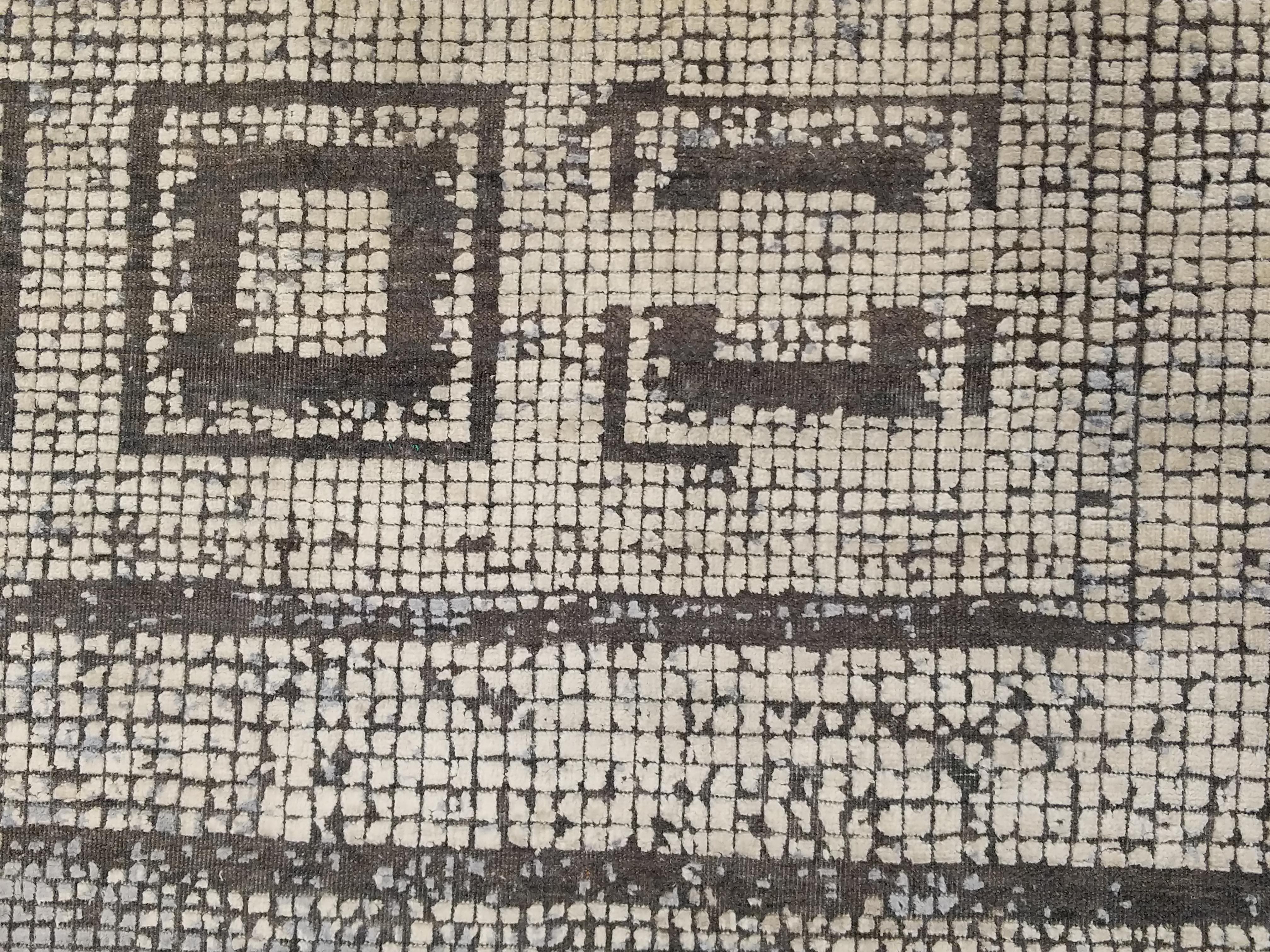 Contemporary Silk Rug mit antikem byzantinischem Mosaikmuster im Angebot 7