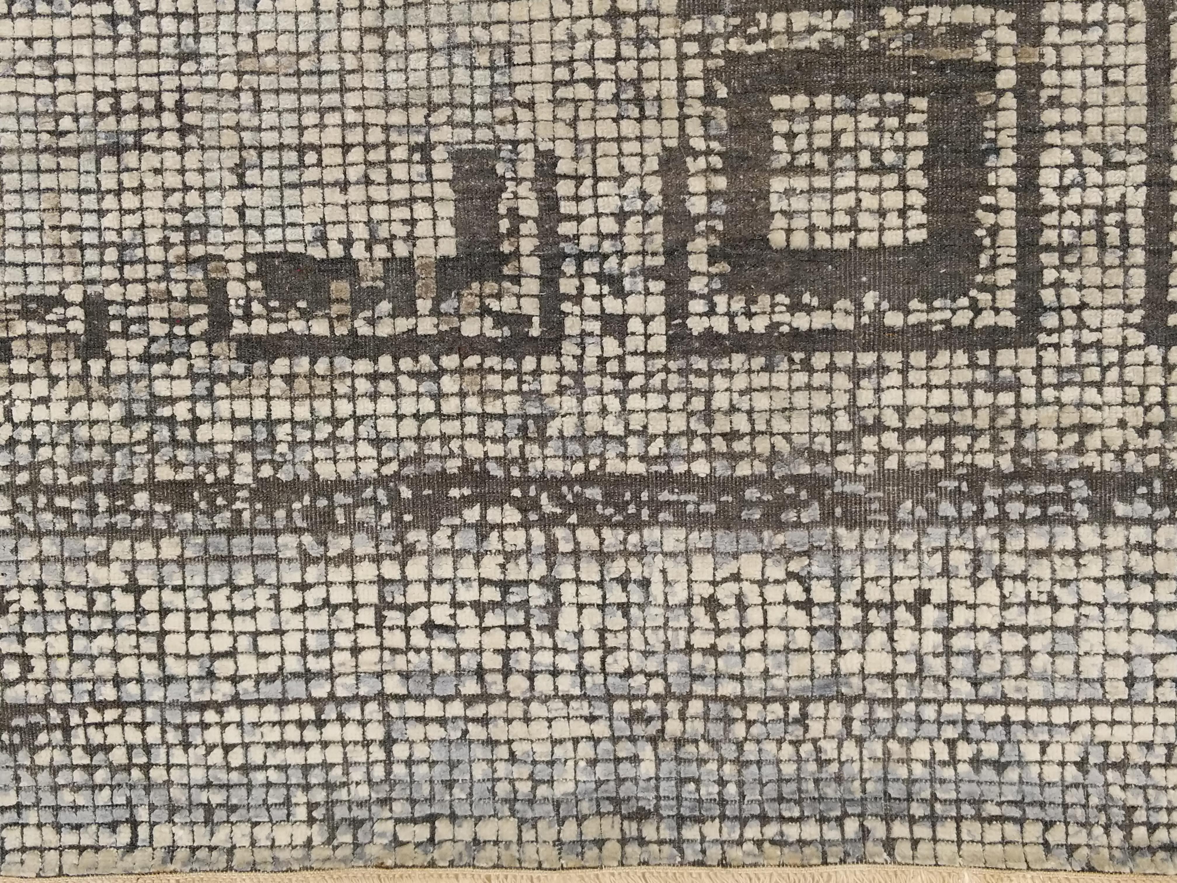 Contemporary Silk Rug mit antikem byzantinischem Mosaikmuster im Angebot 8