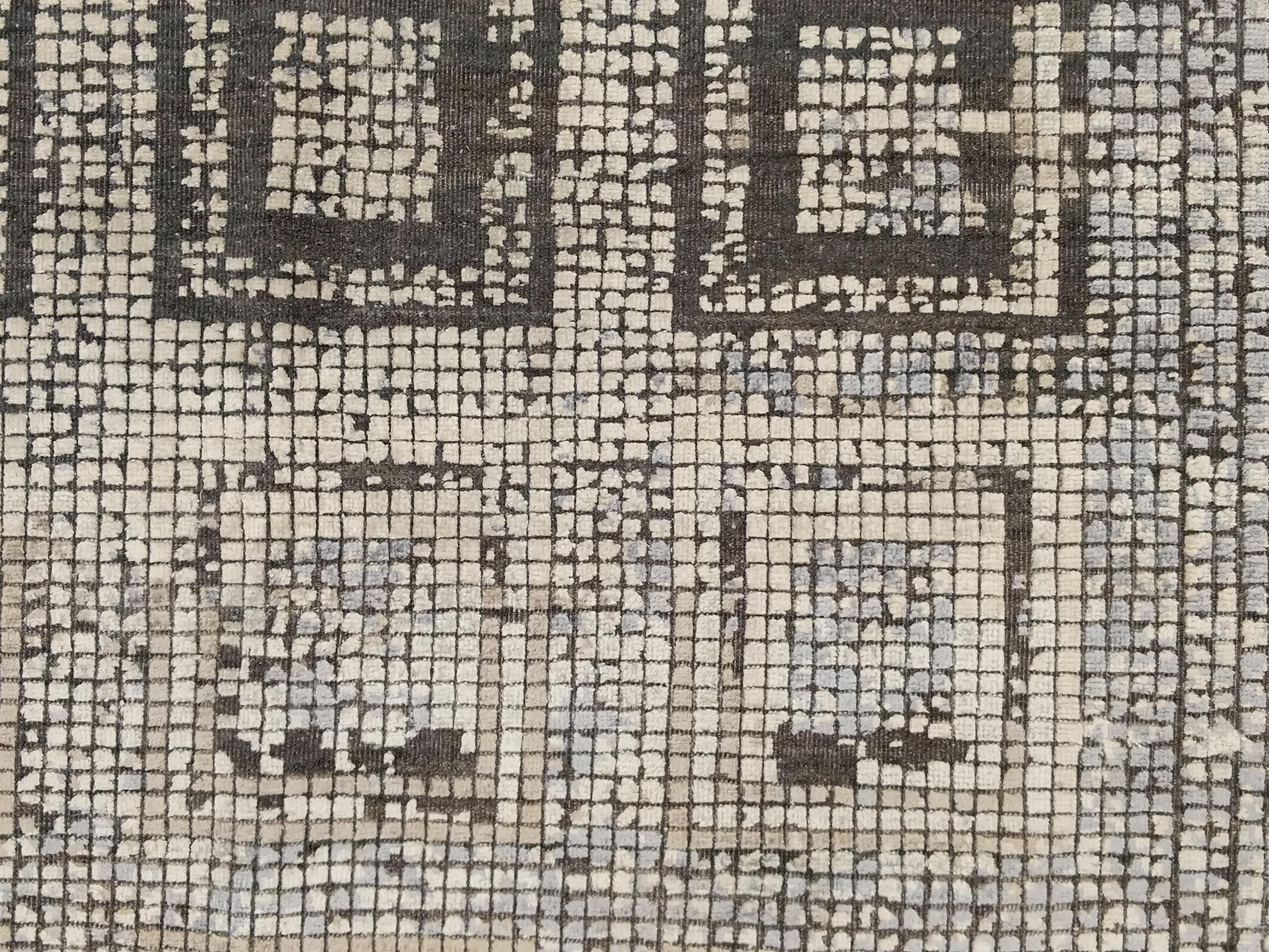 Contemporary Silk Rug mit antikem byzantinischem Mosaikmuster im Angebot 9