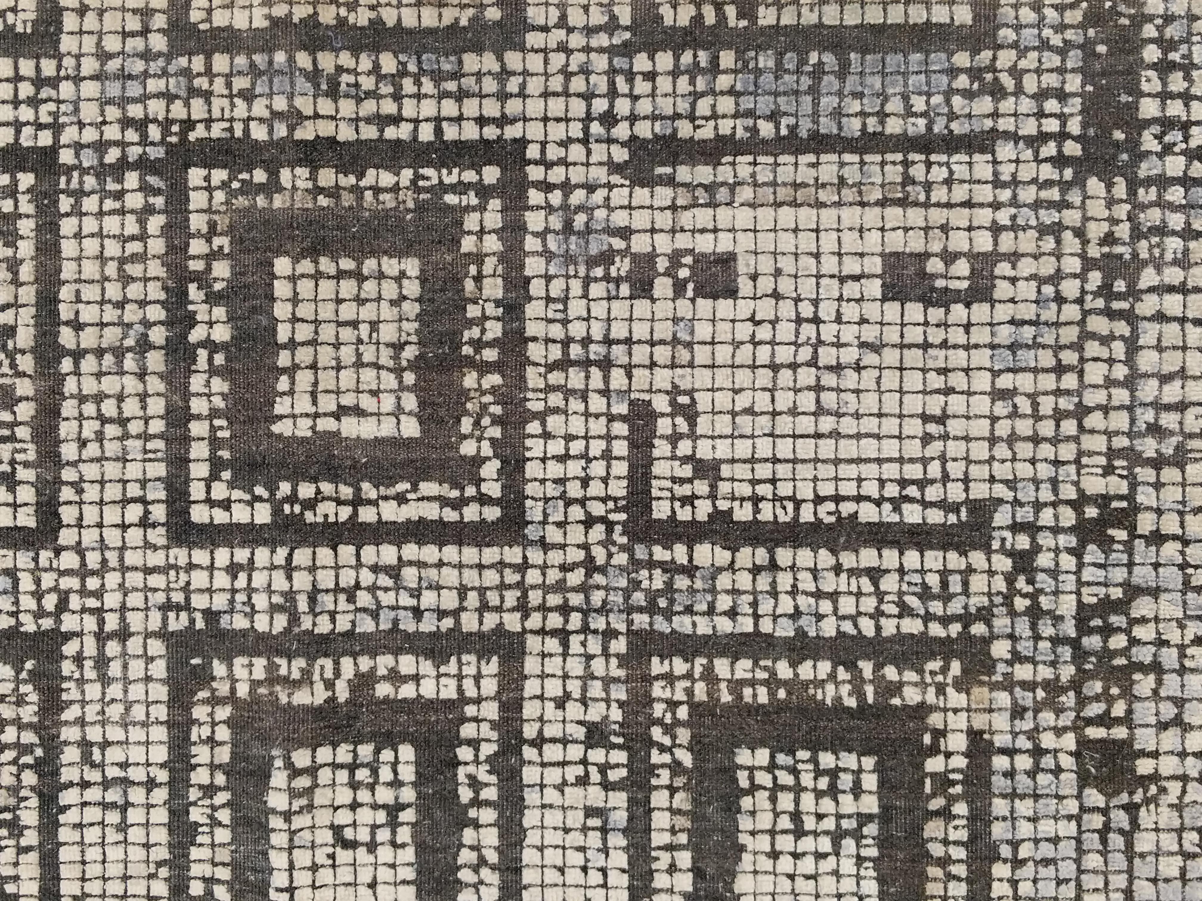 Tapis de soie contemporain à motif de mosaïque byzantine ancienne en vente 10